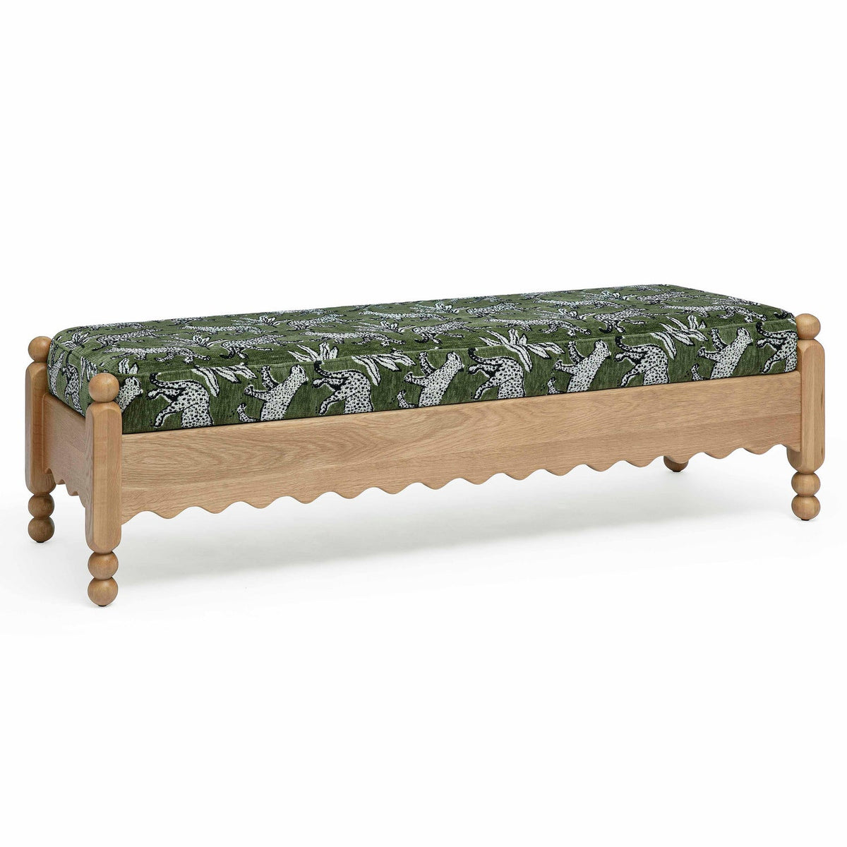 TOV Furniture Thelma Olive Leopard Performance Jacquard Bench