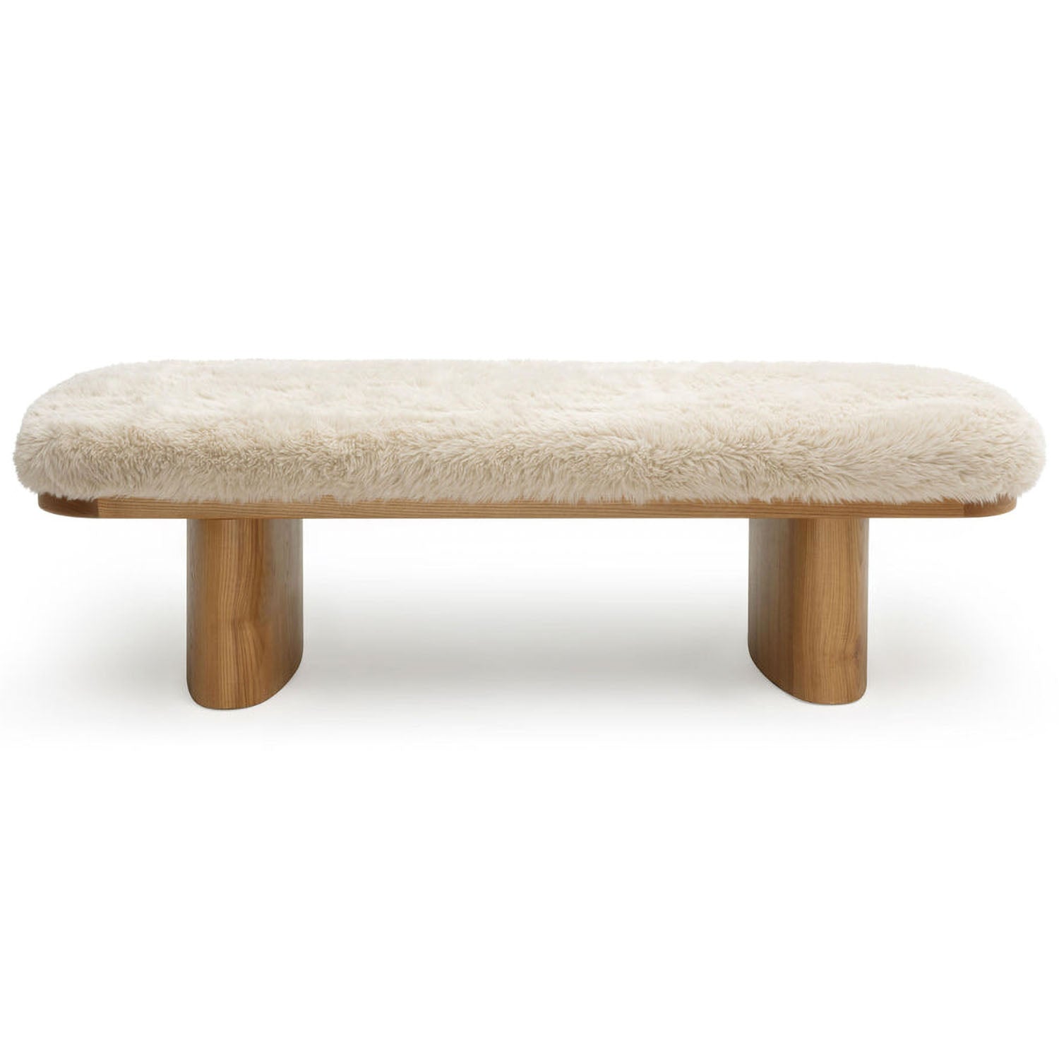 TOV Furniture Ollie Straight Vegan Shearling Bench