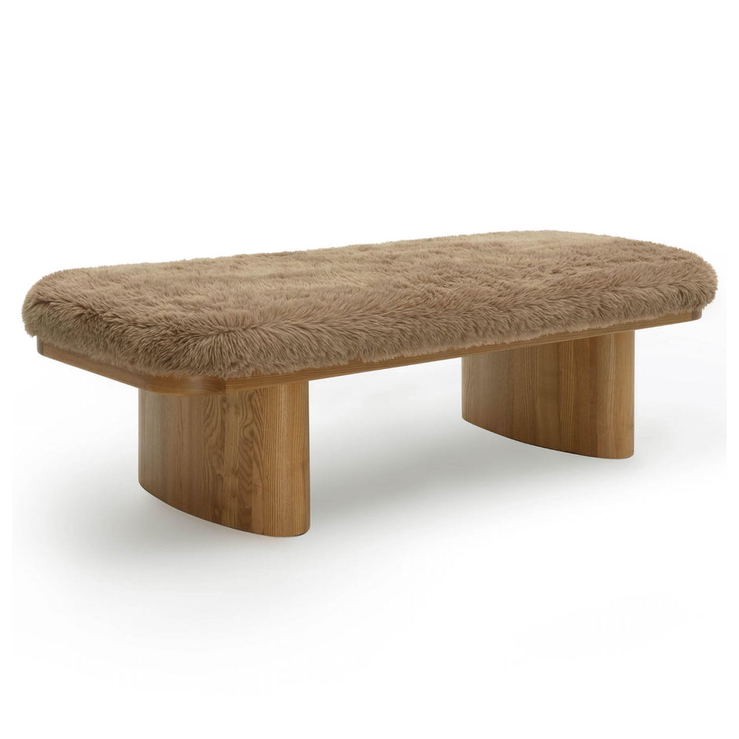 TOV Furniture Ollie Straight Vegan Shearling Bench
