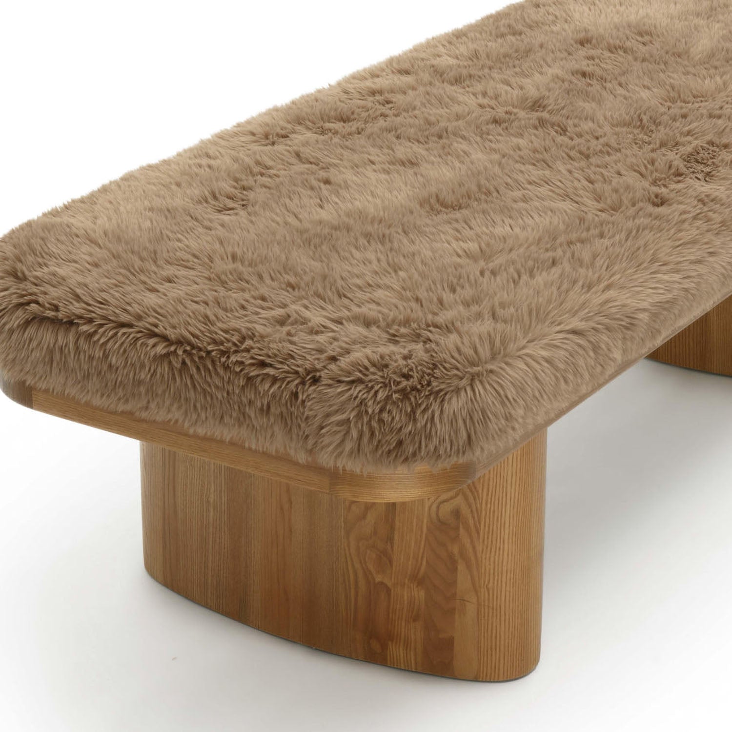 TOV Furniture Ollie Straight Vegan Shearling Bench