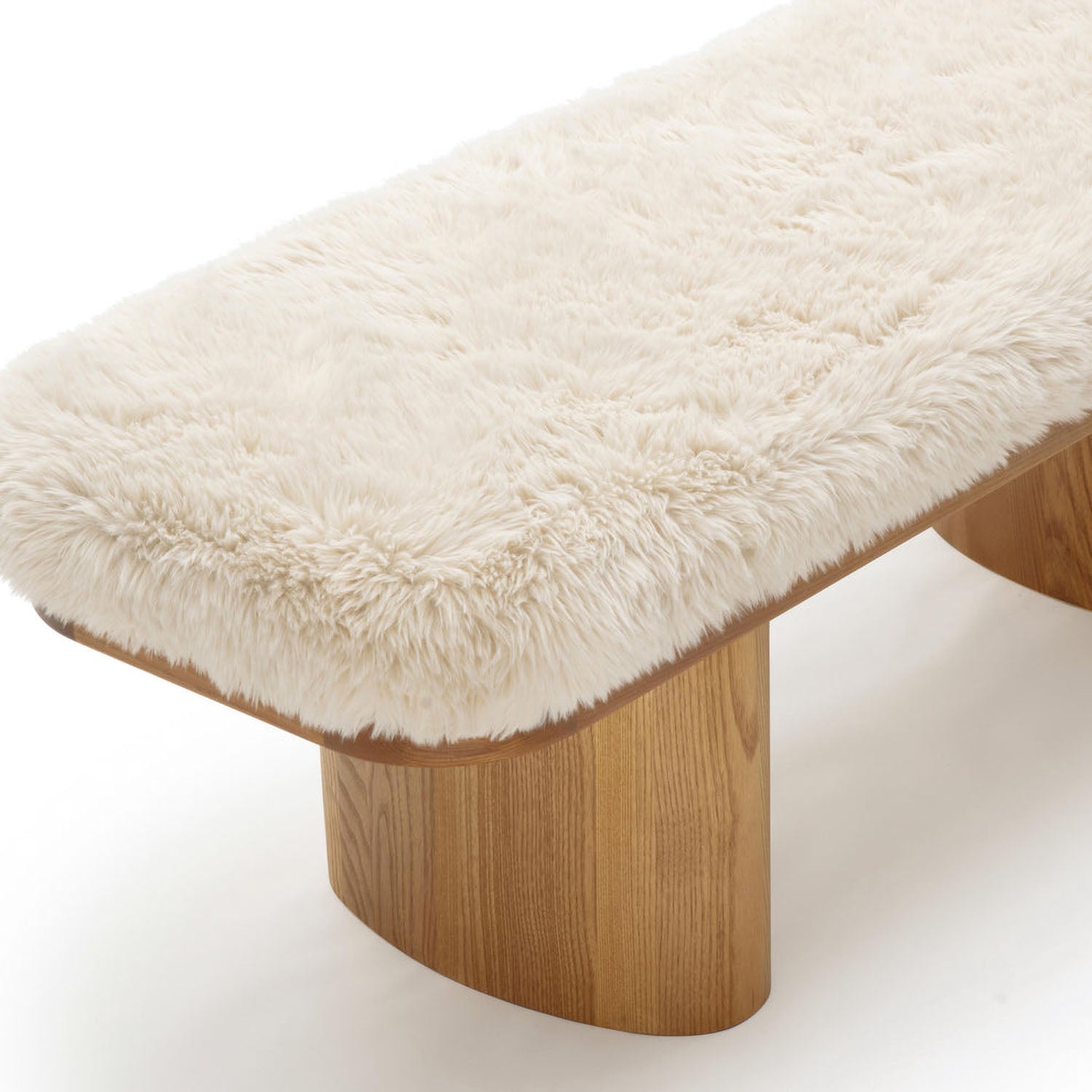 TOV Furniture Ollie Straight Vegan Shearling Bench