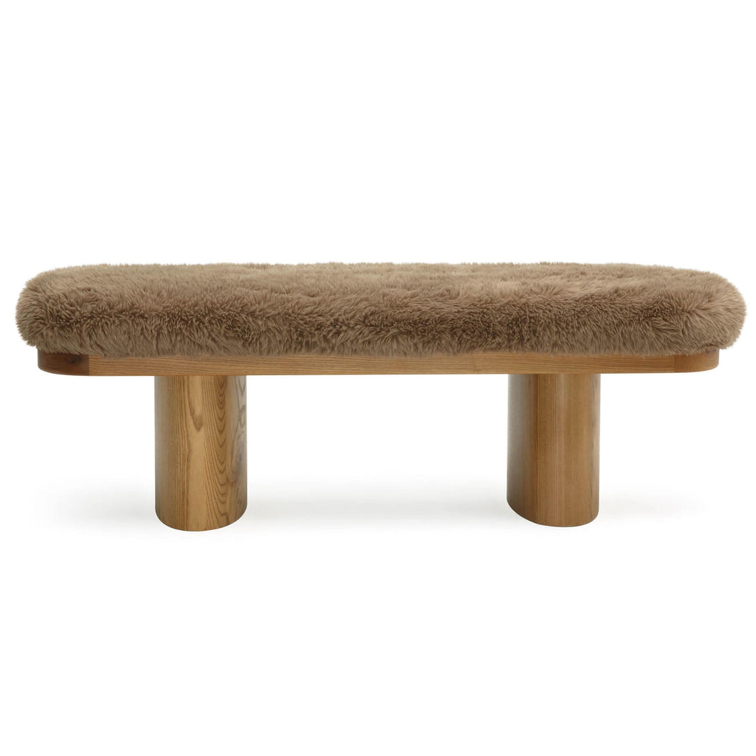 TOV Furniture Ollie Straight Vegan Shearling Bench