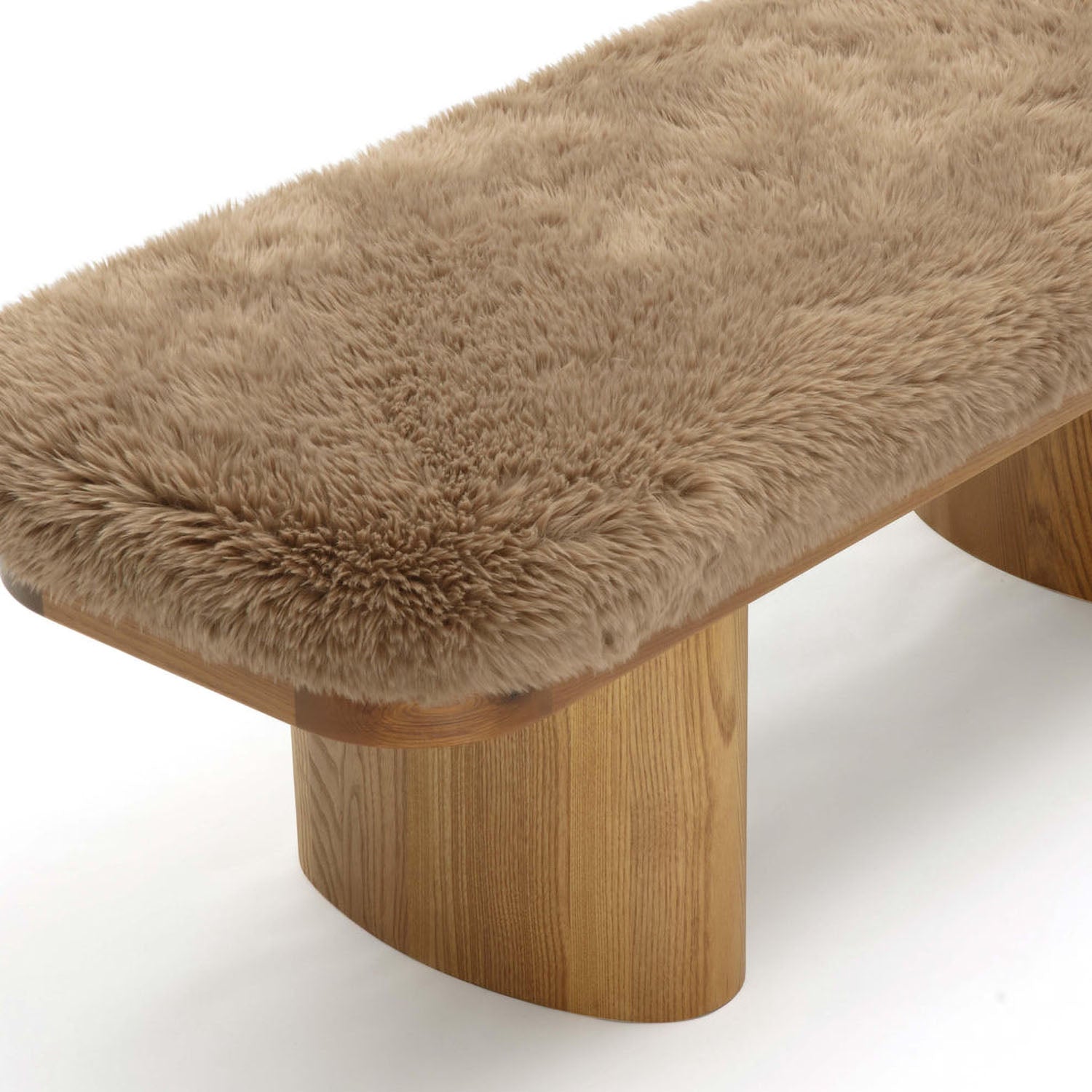 TOV Furniture Ollie Straight Vegan Shearling Bench