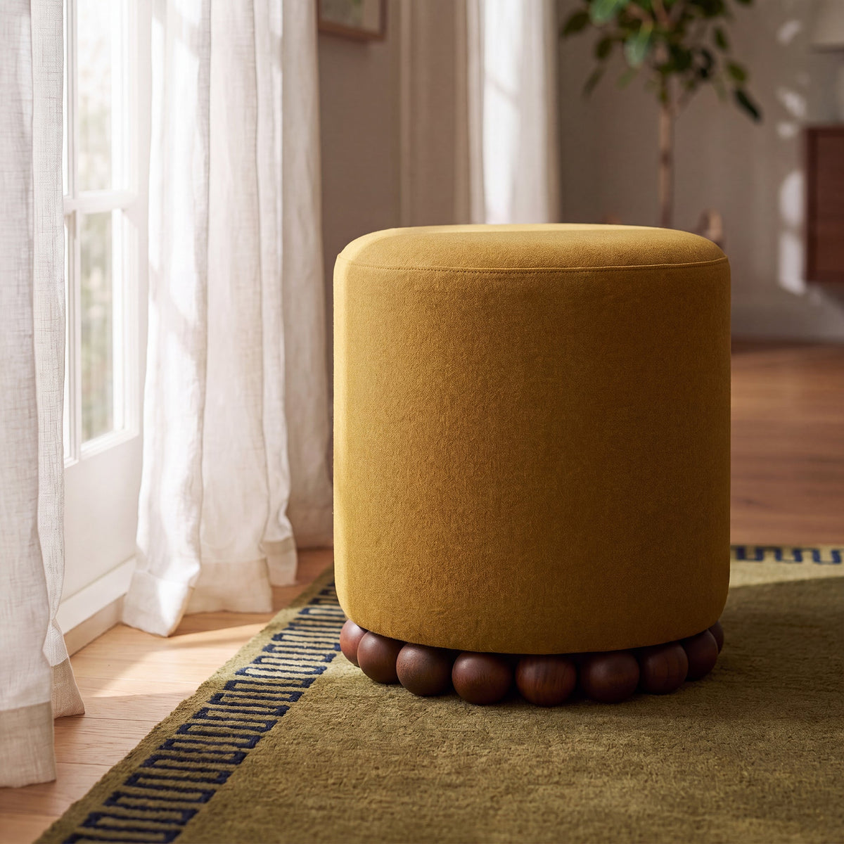 TOV Furniture Dex Amber Ottoman