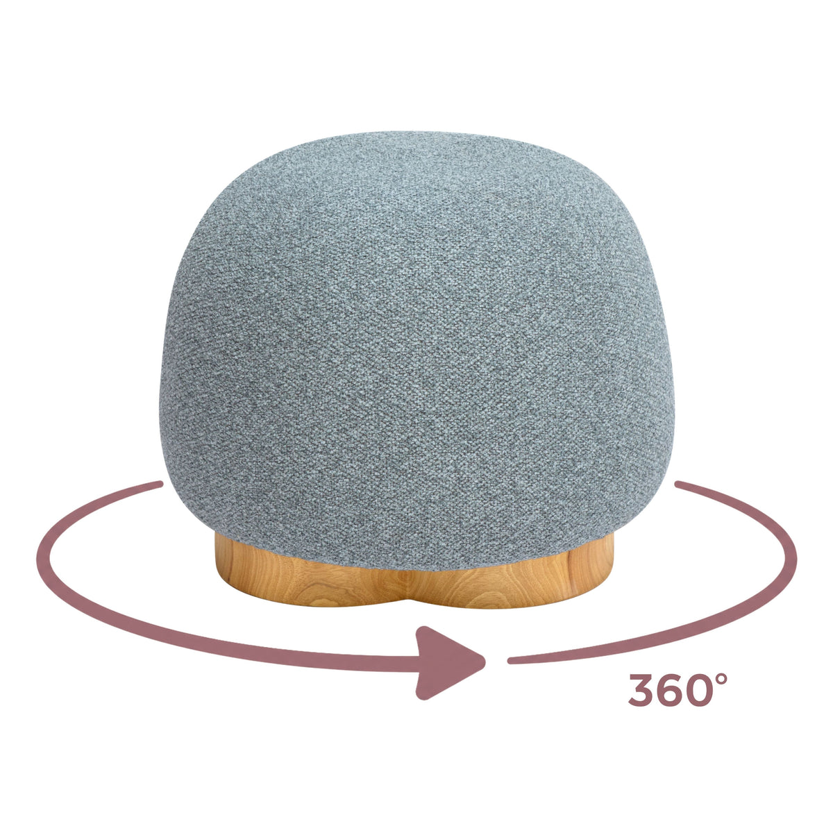TOV Furniture Oopa Blue Boucle Swivel Ottoman