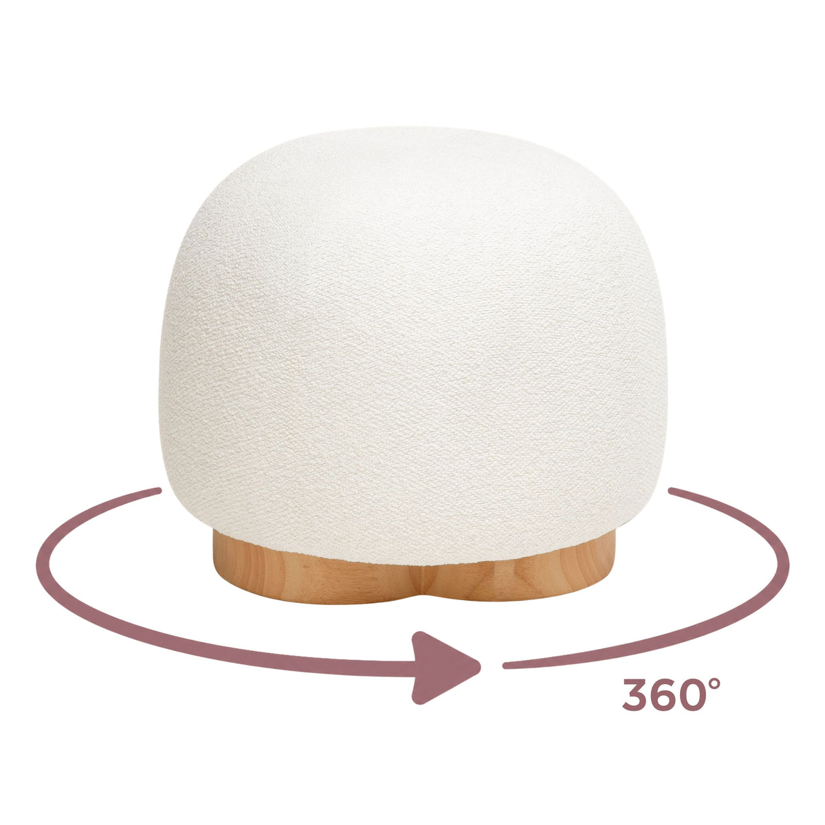 TOV Furniture Oopa Cream Boucle Swivel Ottoman