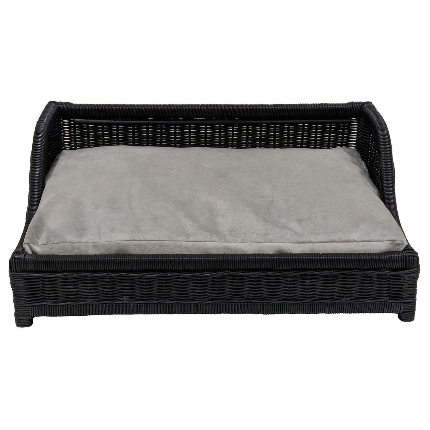 TOV Furniture Poppy Black Rattan Small Pet Bed