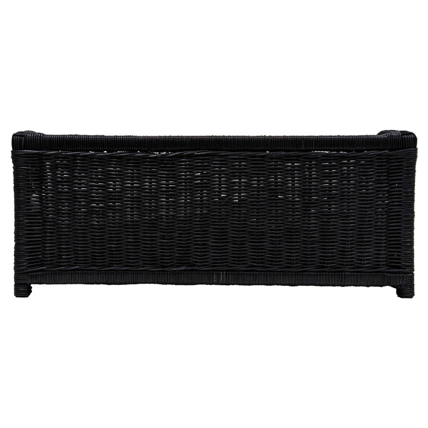 TOV Furniture Poppy Black Rattan Small Pet Bed