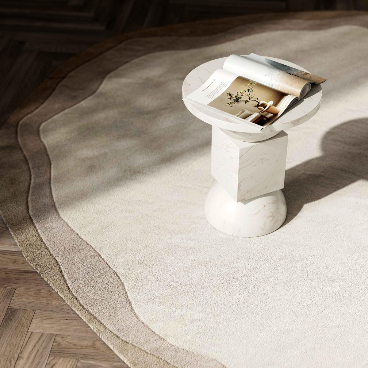 TOV Furniture Tarba Tan Organic Floor Rug