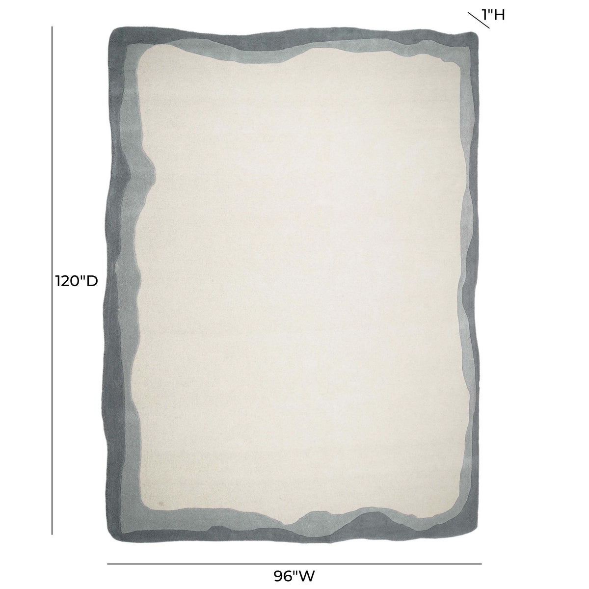 TOV Furniture Tarba Gray Rectangular Floor Rug