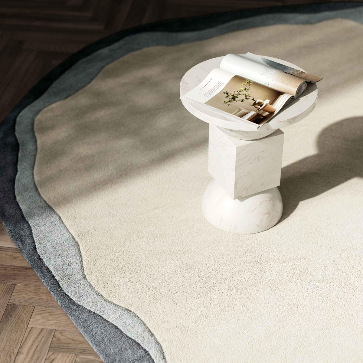 TOV Furniture Tarba Gray Organic Floor Rug