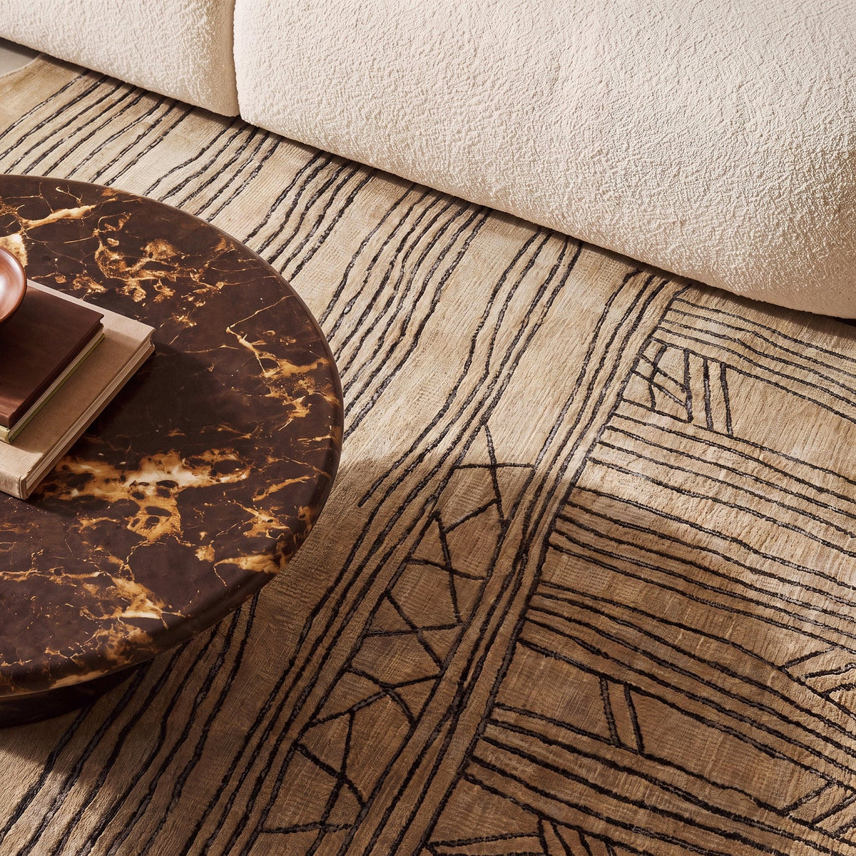 TOV Furniture Daphne Natural Hand Tufted Wool Area Rug in natural wool, primary product view