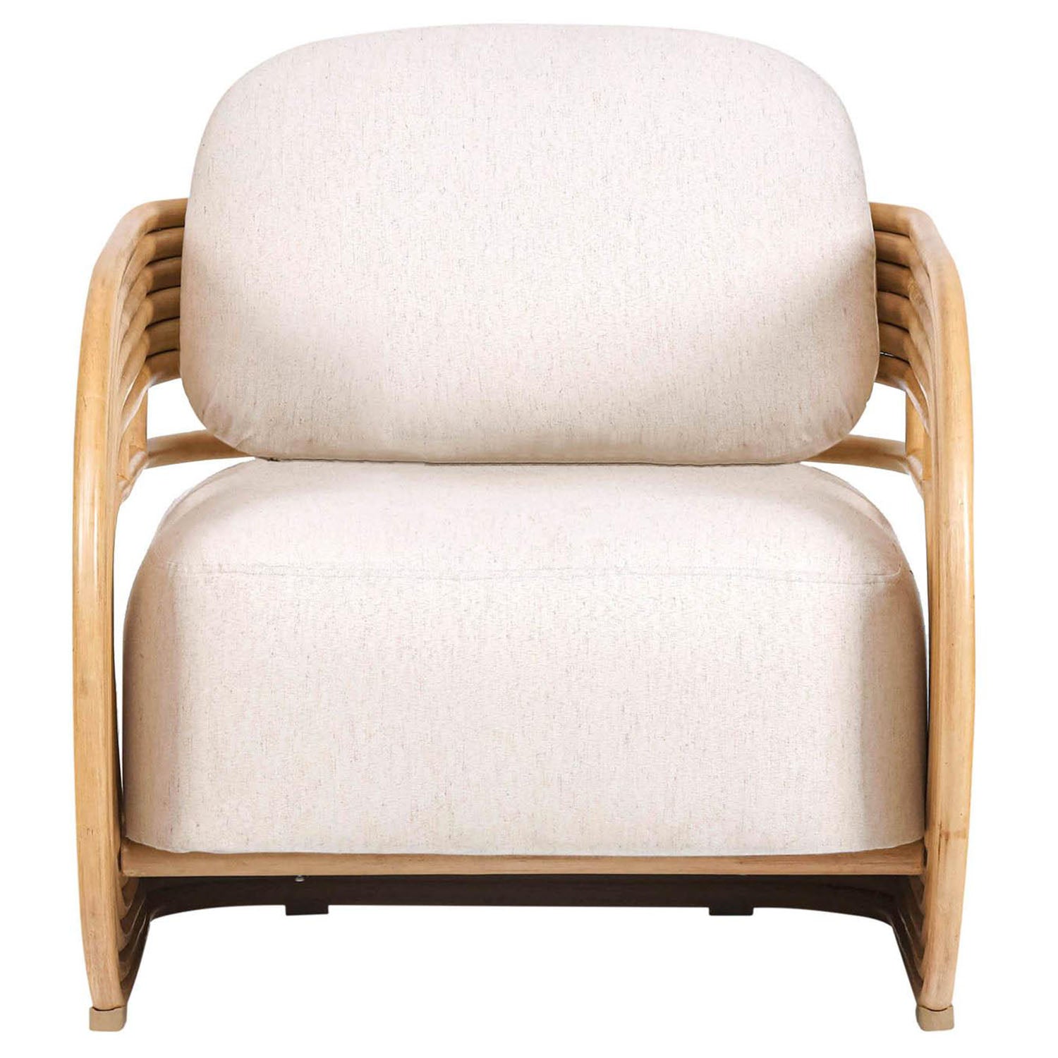 TOV Furniture Lauretta Cream and Natural Rattan Accent Chair