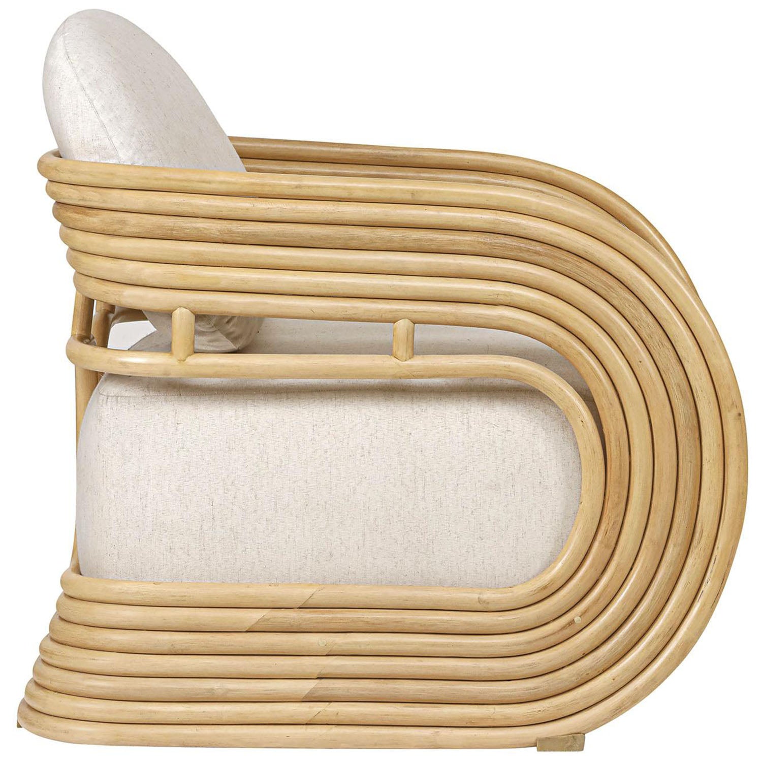 TOV Furniture Lauretta Cream and Natural Rattan Accent Chair