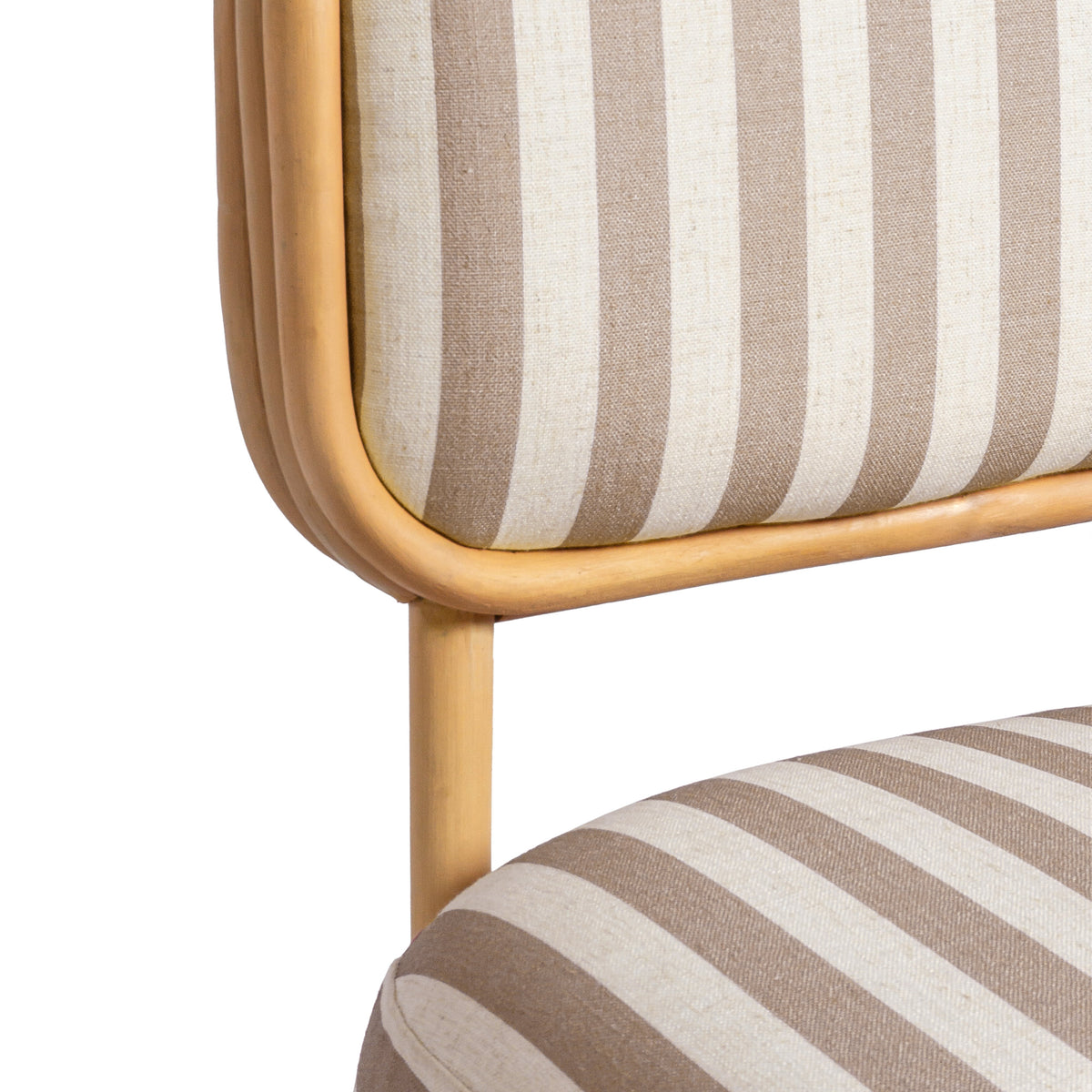 TOV Furniture Dorine Khaki Striped Performance Linen Rattan Accent Chair