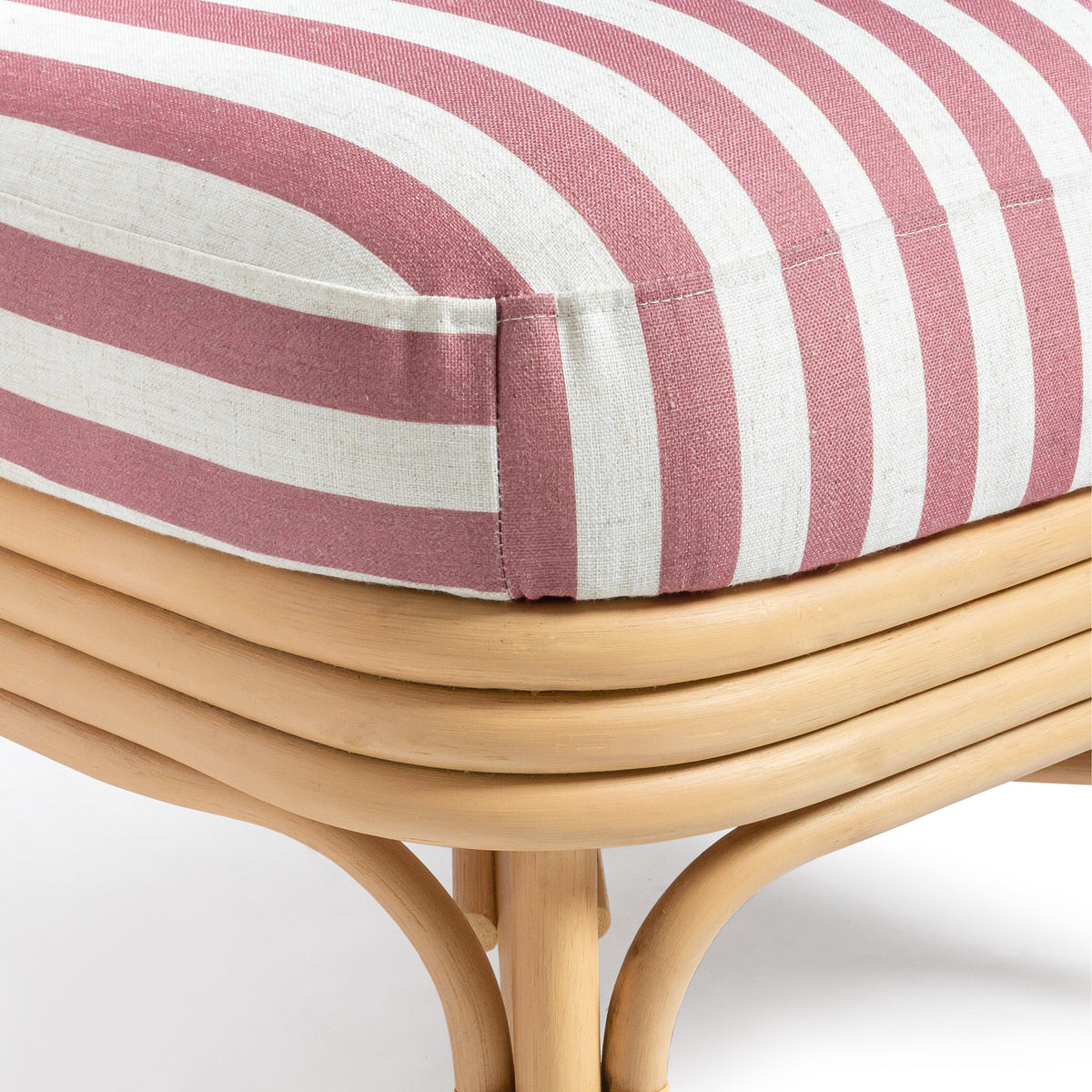 TOV Furniture Dorine Cherry Striped Performance Linen Rattan Accent Chair