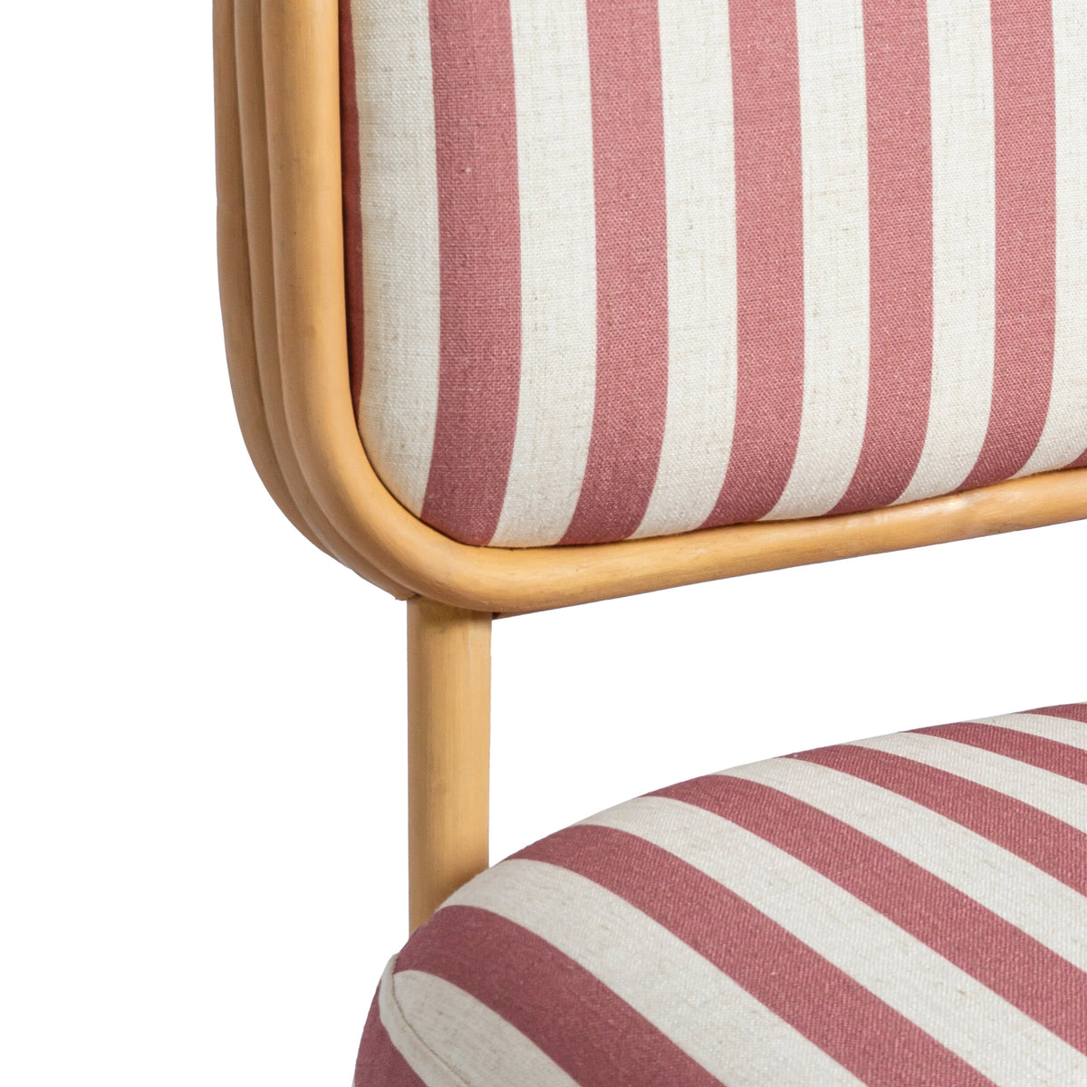 TOV Furniture Dorine Cherry Striped Performance Linen Rattan Accent Chair