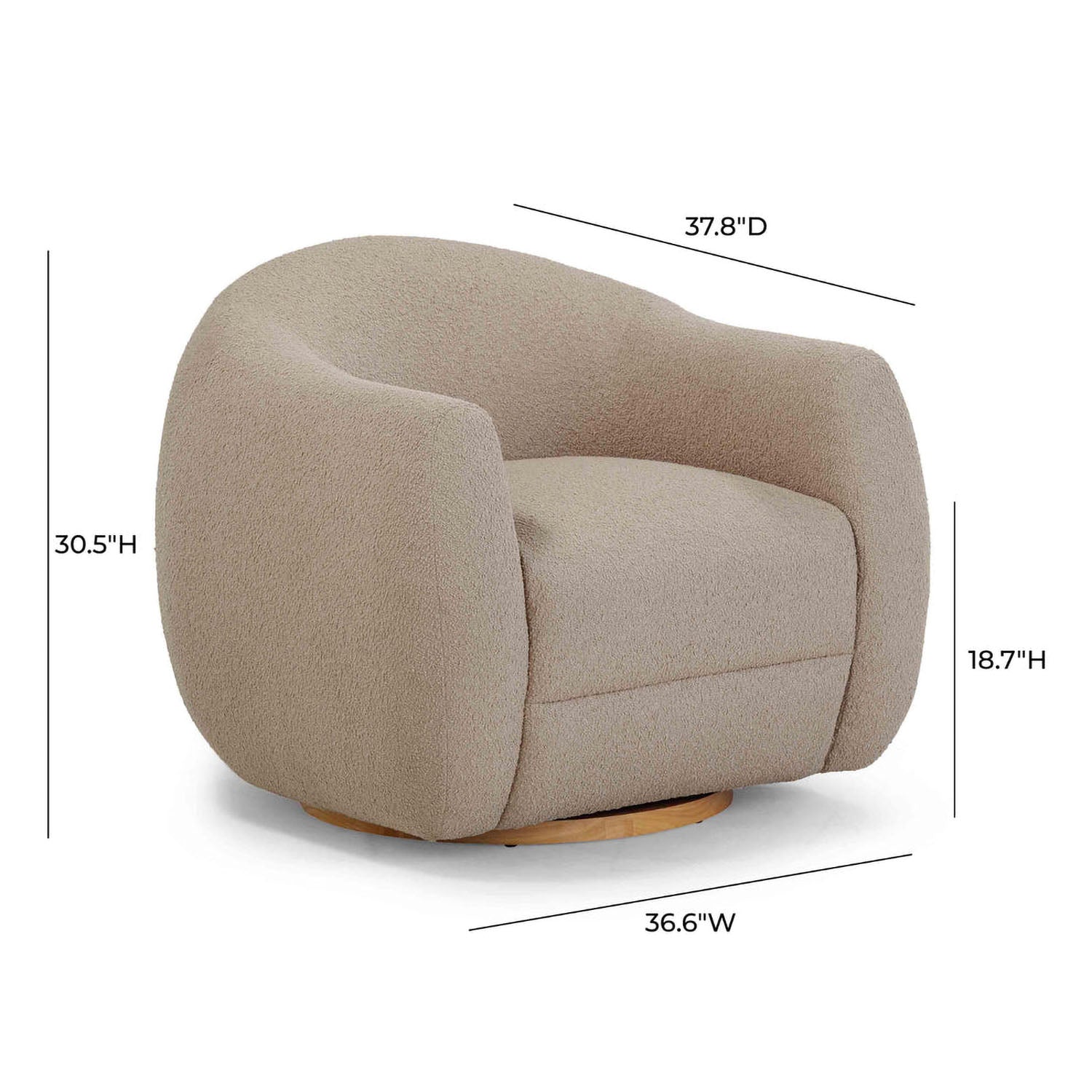 TOV Furniture Judy Boucle Swivel Chair