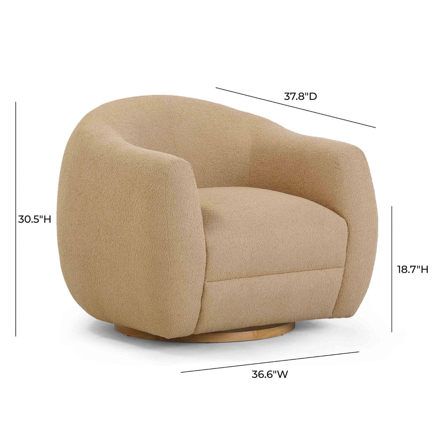 TOV Furniture Judy Boucle Swivel Chair