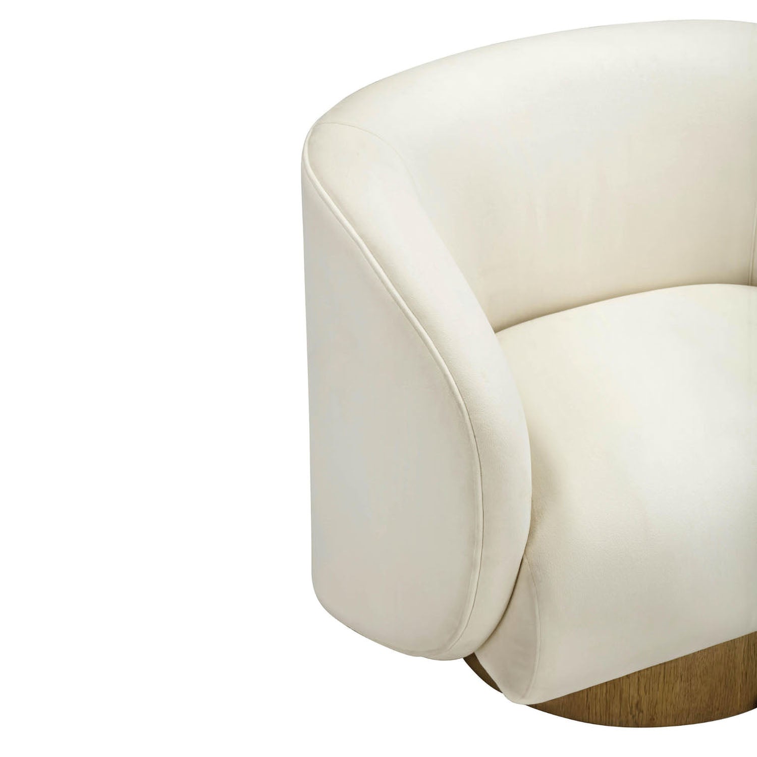 TOV Furniture Presley Cream Velvet Swivel Accent Chair