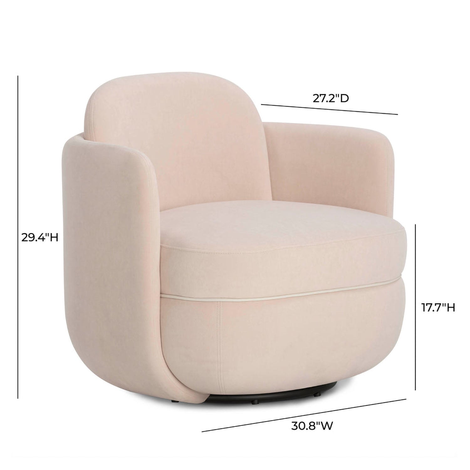 TOV Furniture Wolfie Velvet Swivel Chair