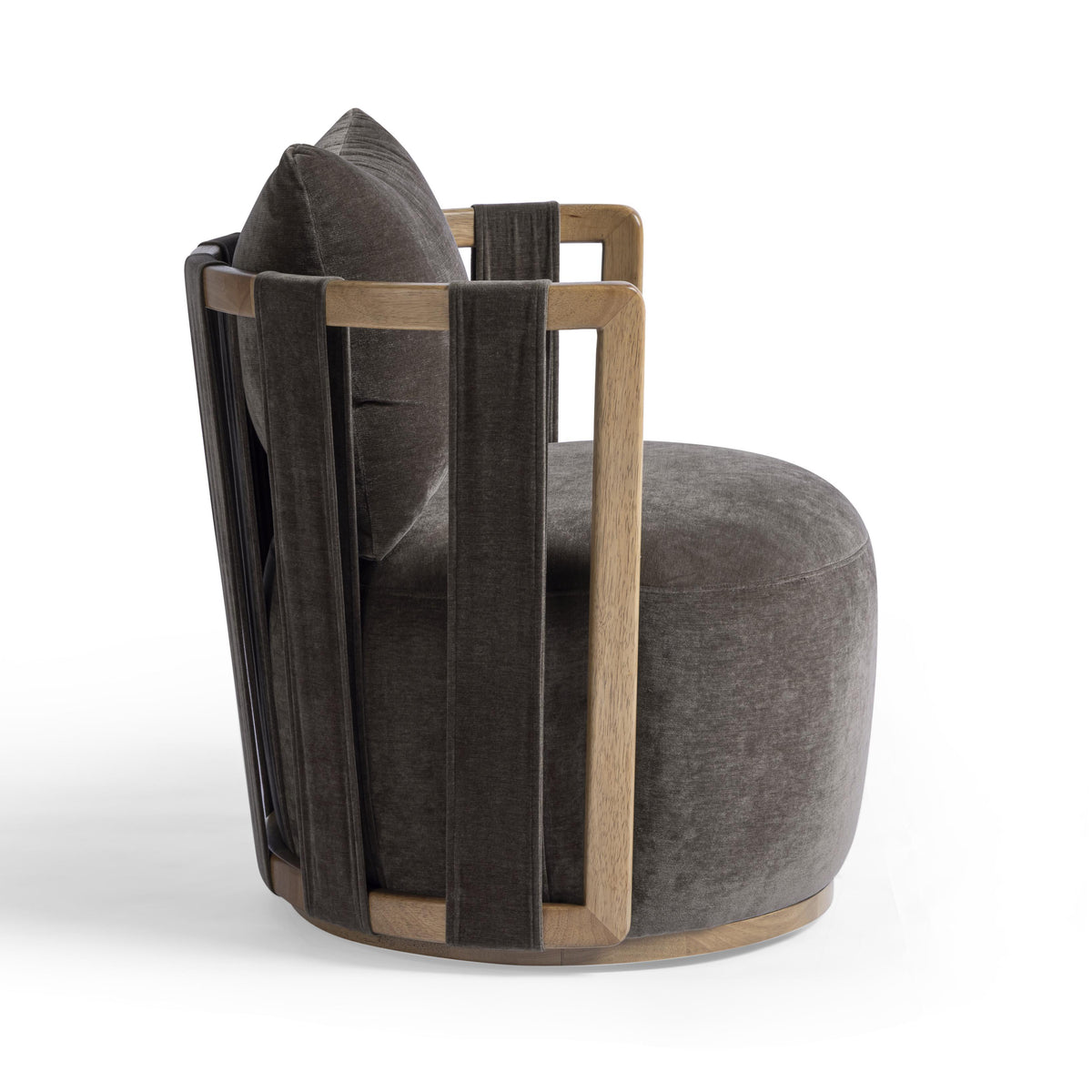 TOV Furniture Paolo Storm Gray Upcycled Swivel Accent Chair