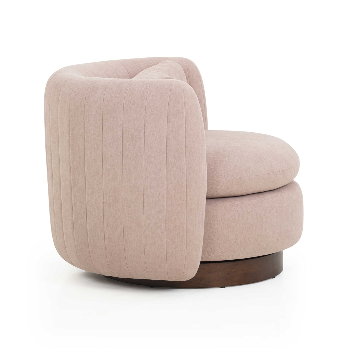 TOV Furniture Nura Pink Chenille Swivel Chair