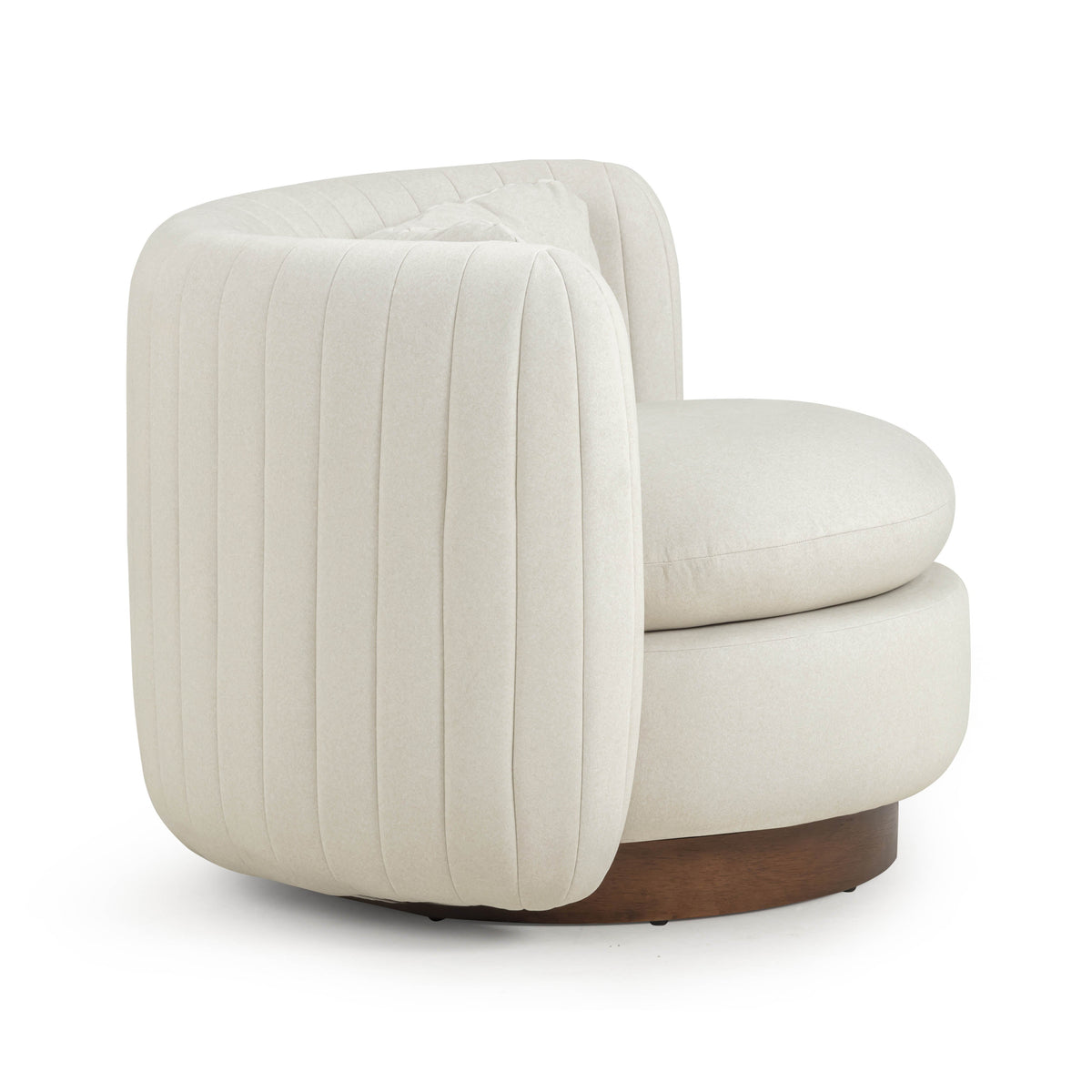 TOV Furniture Nura Cream Performance Vegan Mohair Swivel Chair