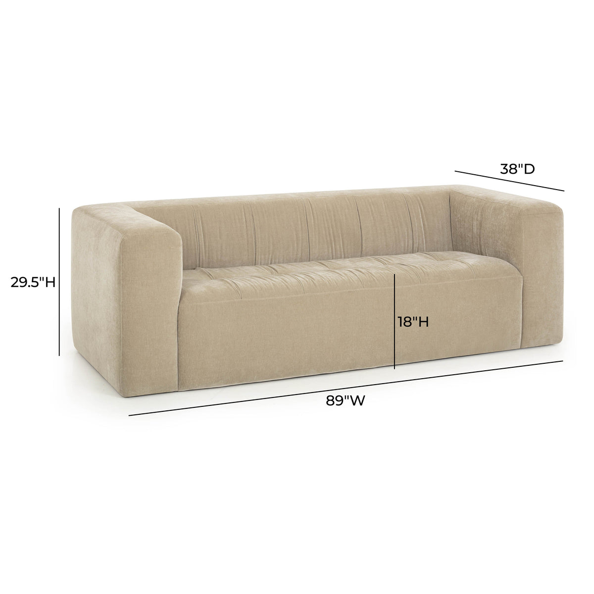 TOV Furniture Alder 89in Upcycled Chenille Sofa