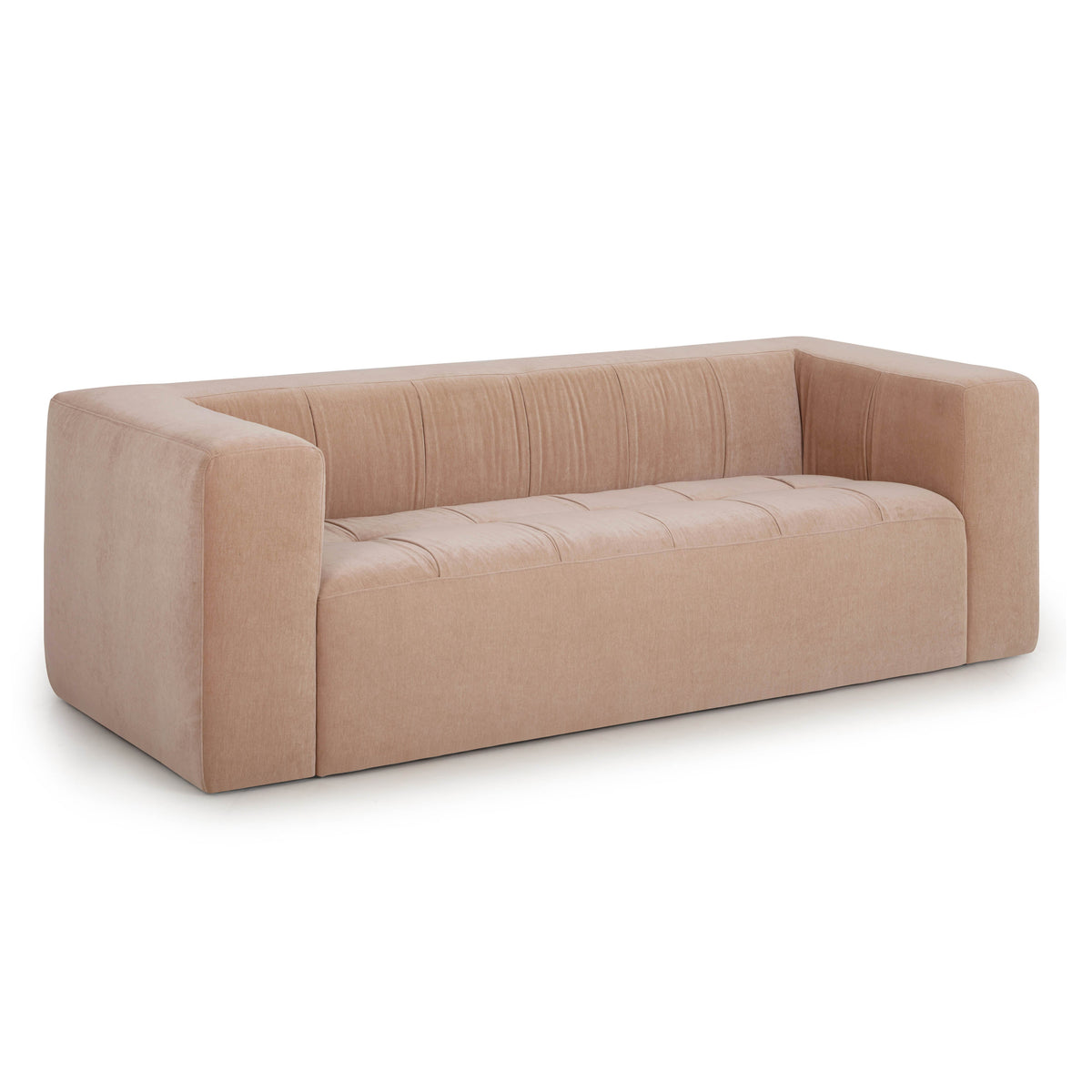 TOV Furniture Alder 89in Upcycled Chenille Sofa in peach upcycled chenille, primary product view