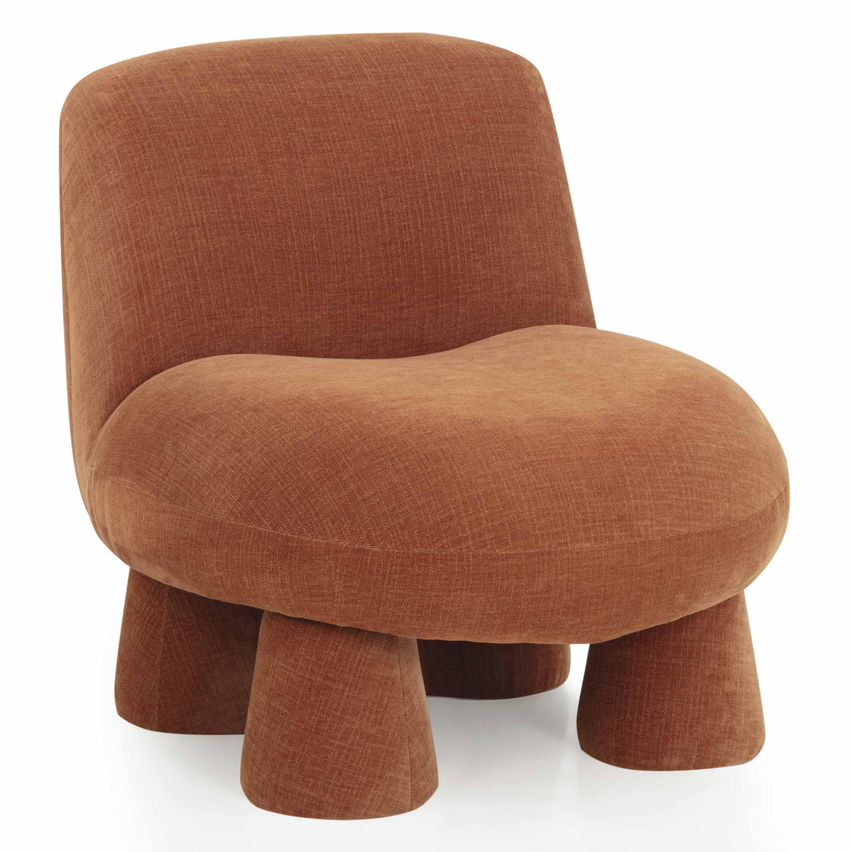 TOV Furniture Stomp Upcycled Performance Chenille Accent Chair in rust chenille, primary product view