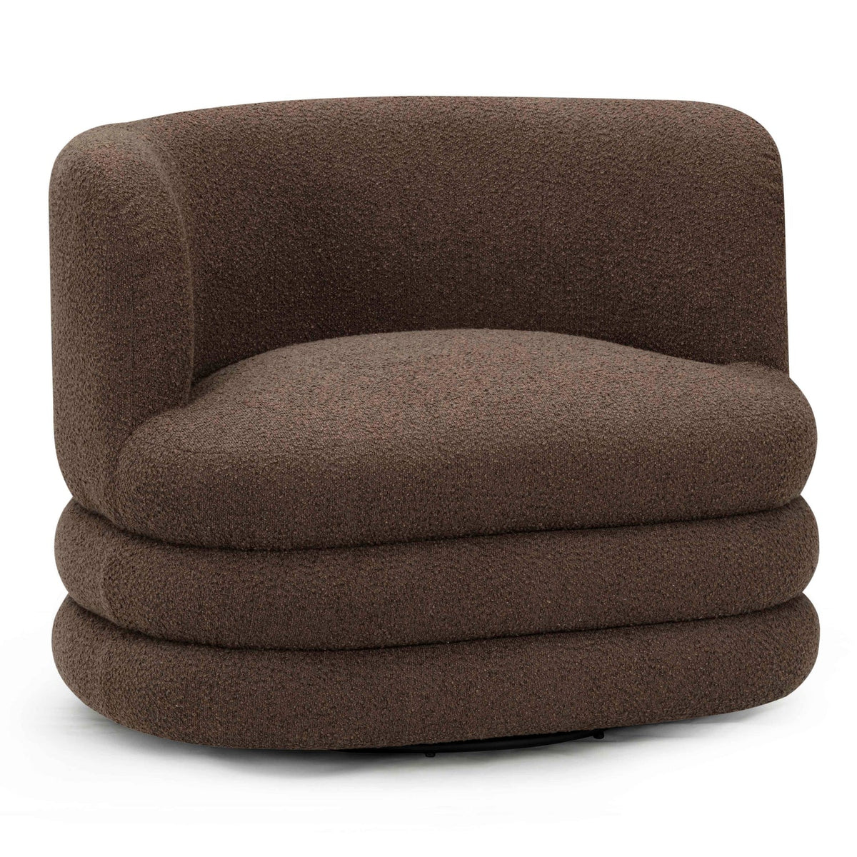 TOV Furniture Astor Brown Performance Boucle Swivel Lounge Chair in brown boucle, primary product view