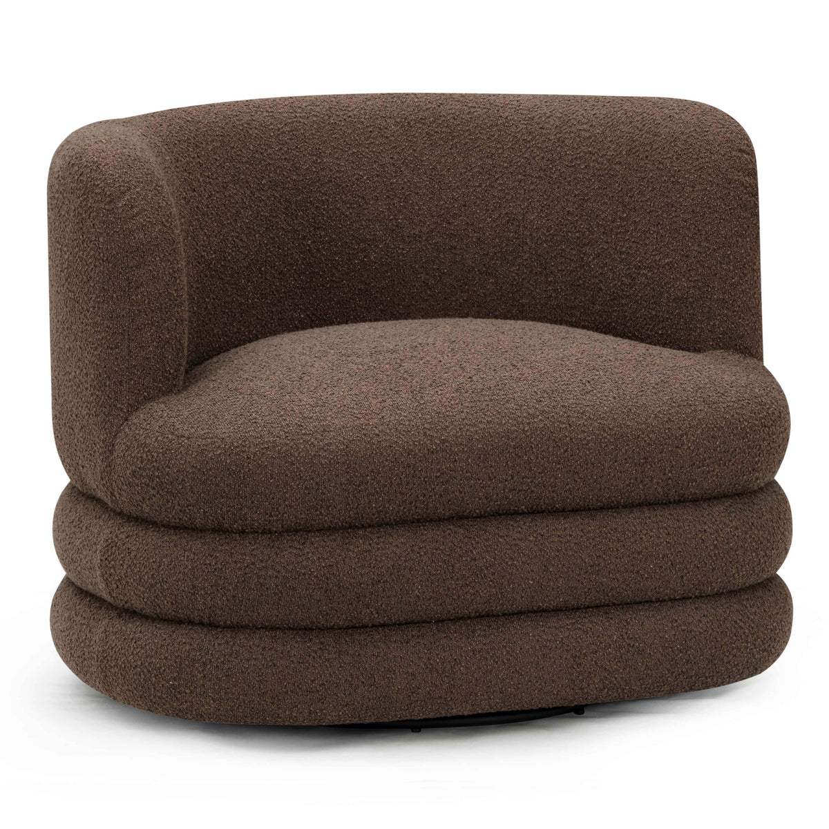 TOV Furniture Astor Brown Performance Boucle Swivel Lounge Chair in brown boucle, primary product view