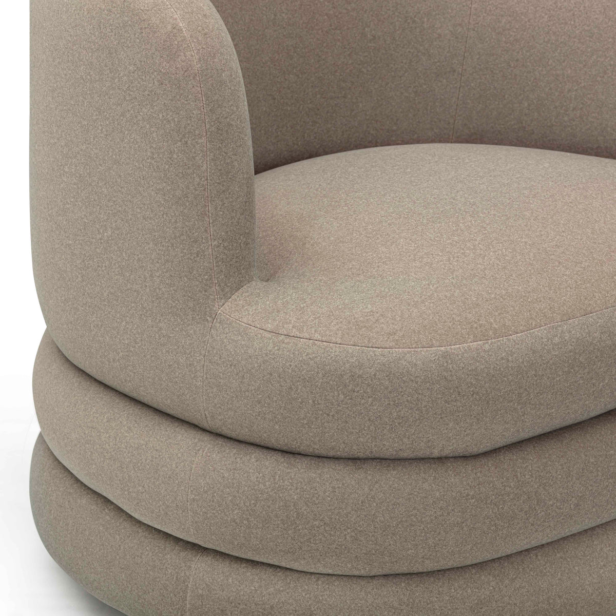 TOV Furniture Astor Taupe Performance Faux Mohair Swivel Lounge Chair