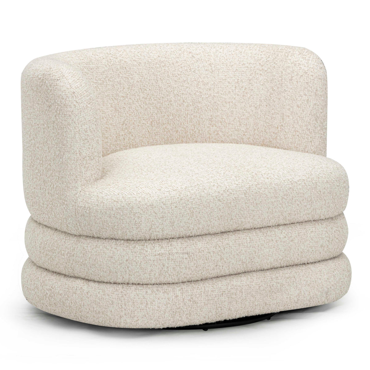 TOV Furniture Astor Cream Performance Boucle Swivel Lounge Chair in cream performance boucle, primary product view