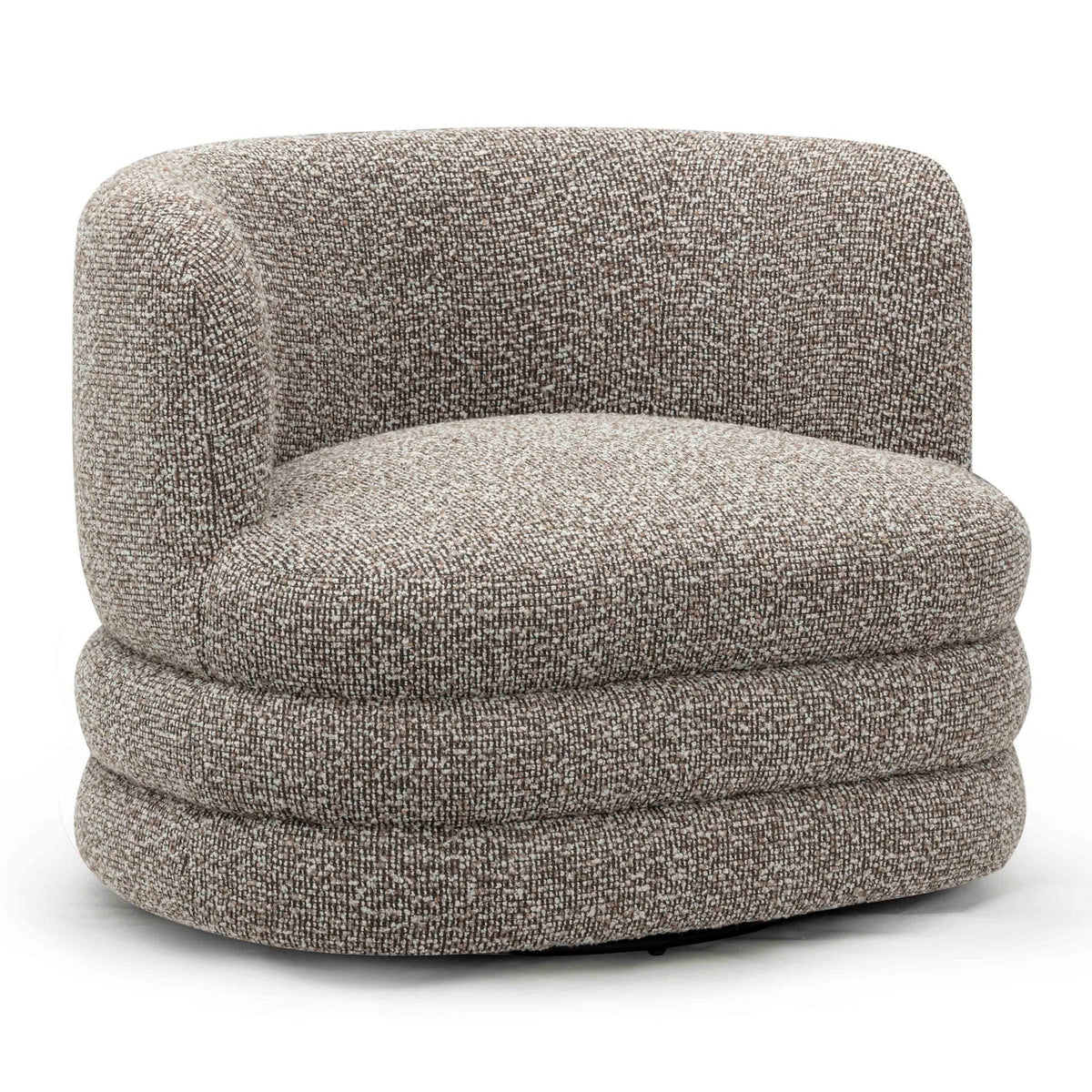 TOV Furniture Astor Heathered Grey Performance Boucle Swivel Lounge Chair in heathered grey boucle, primary product view