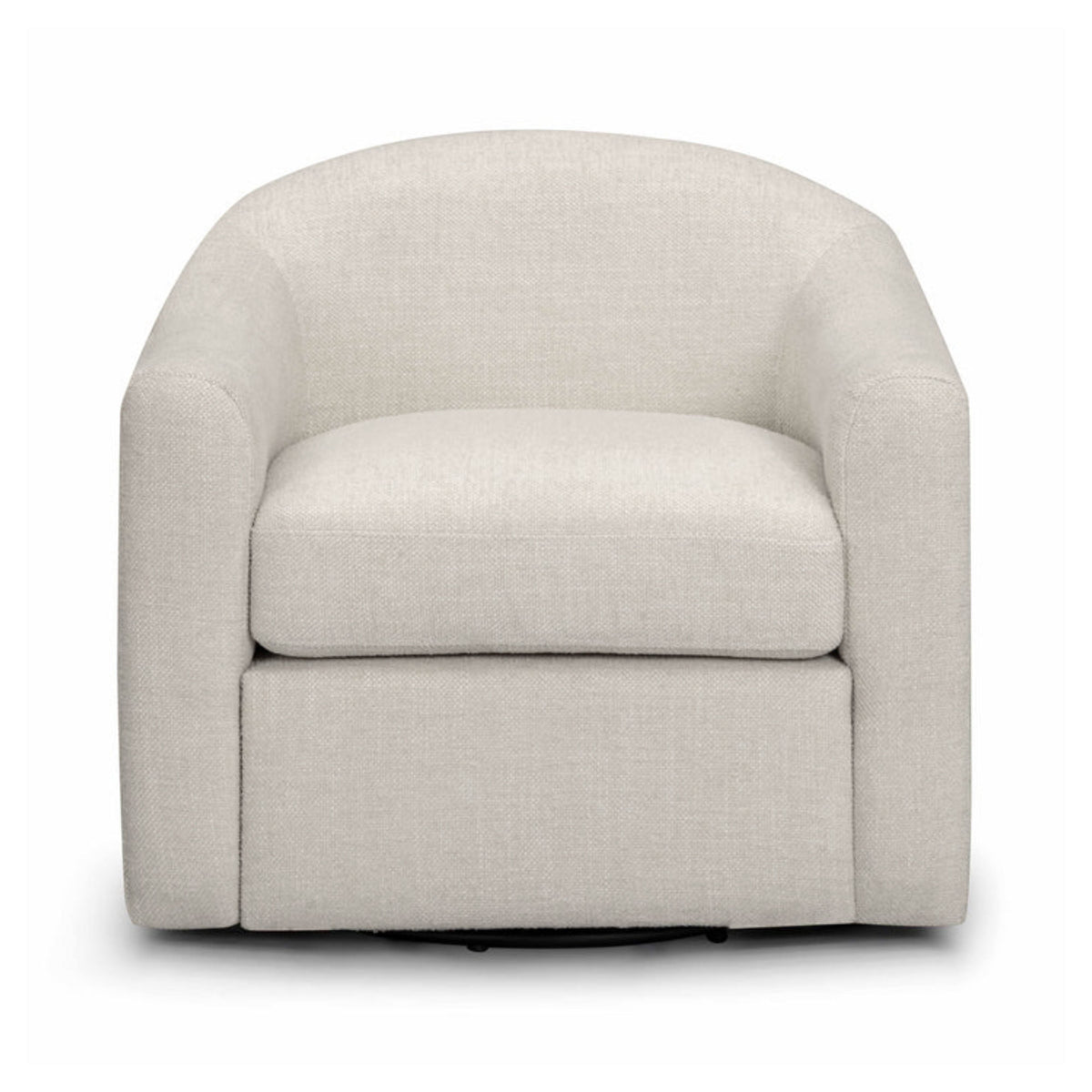 TOV Furniture Thao Basketweave Swivel Accent Chair in cream fabric, primary product view