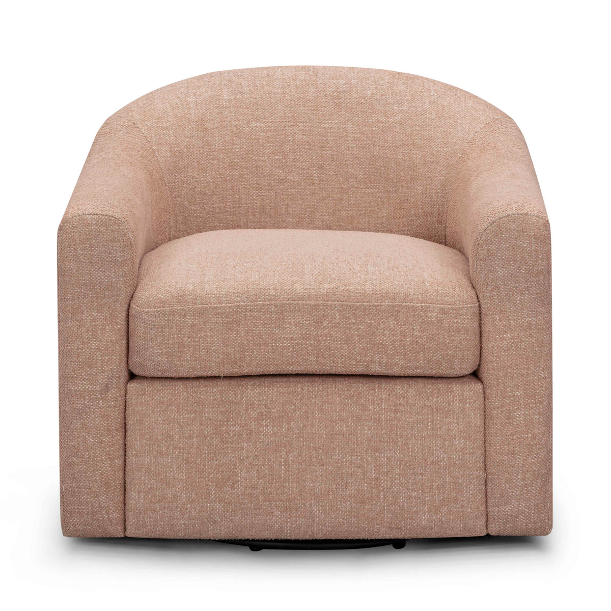 TOV Furniture Thao Basketweave Swivel Accent Chair in blush fabric, primary product view