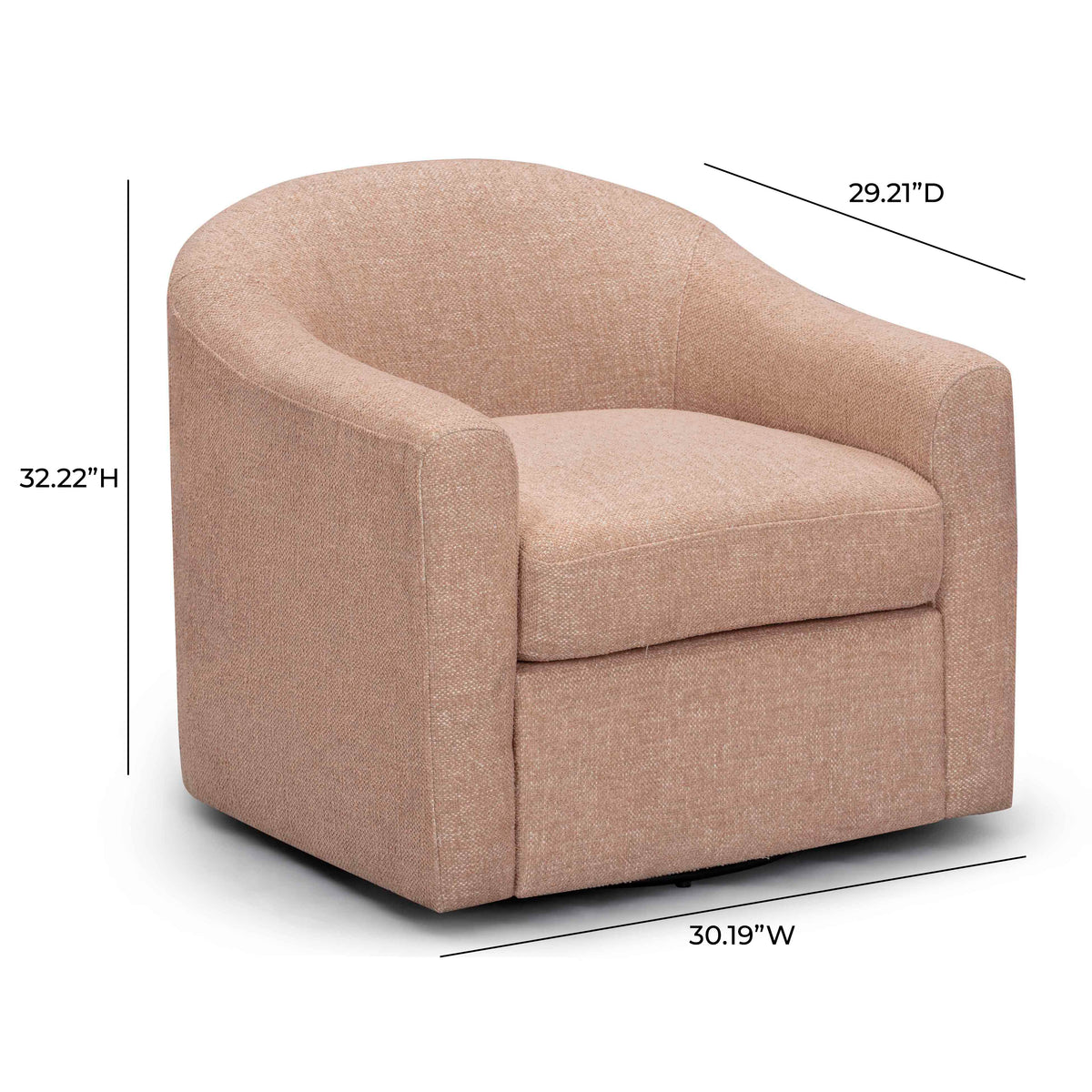 TOV Furniture Thao Blush Basketweave Swivel Chair