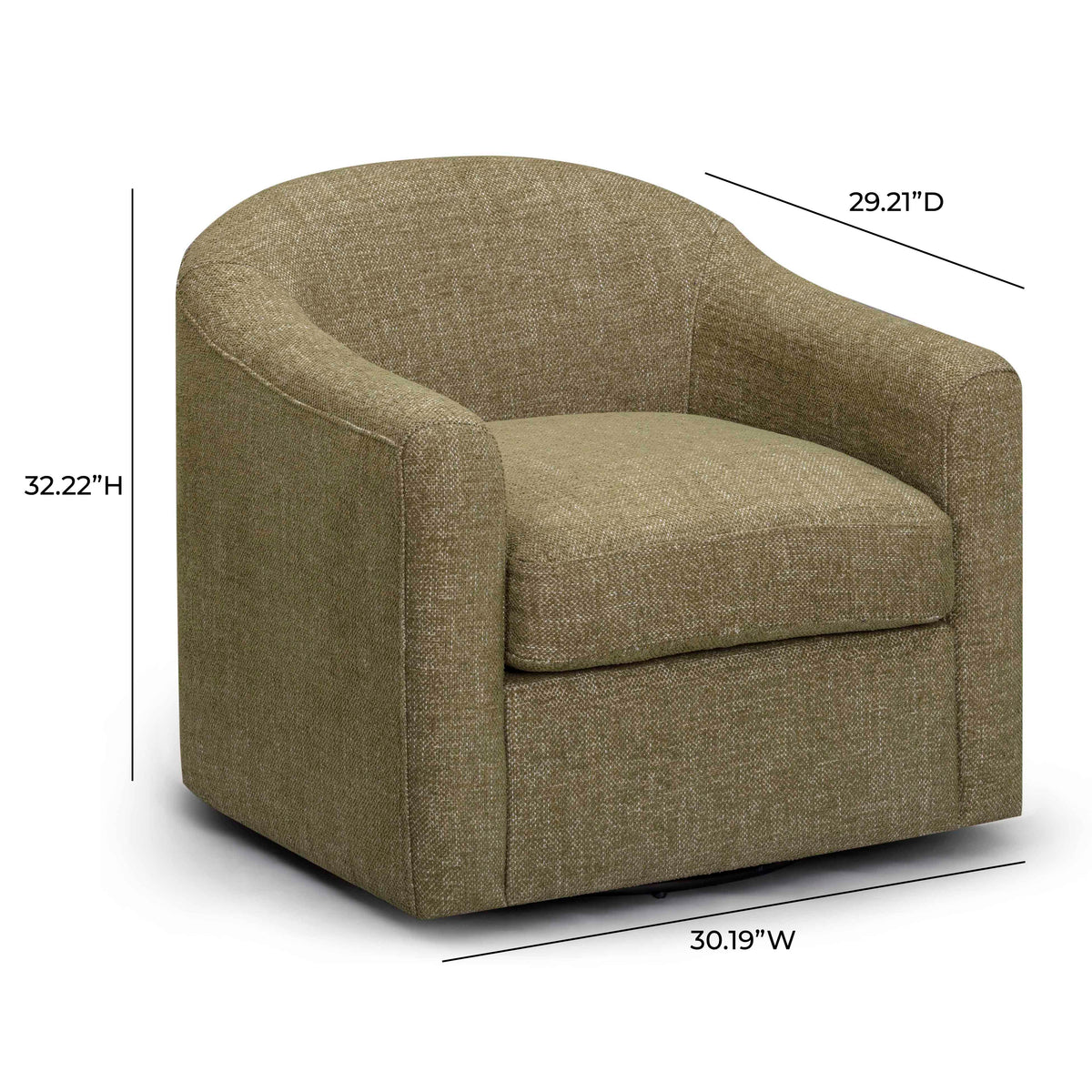 TOV Furniture Thao Green Basketweave Swivel Chair