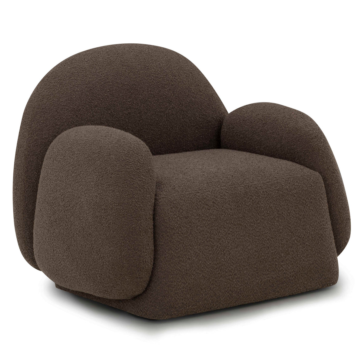 TOV Furniture Marius Brown Boucle Accent Chair in brown boucle upholstery, primary product view