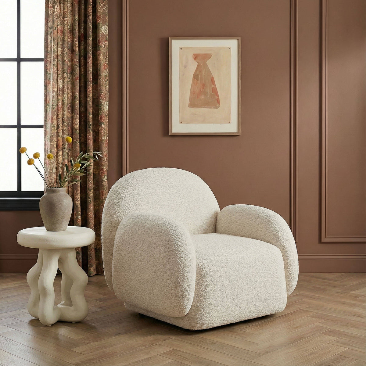 TOV Furniture Marius Cream Boucle Accent Chair