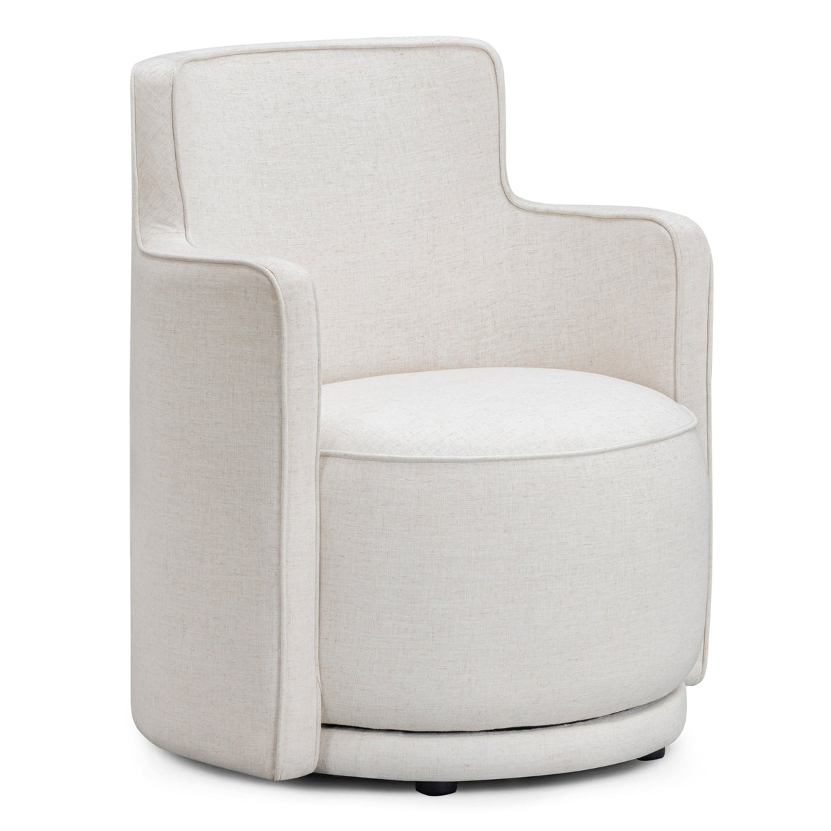 TOV Furniture Passe Cream Upcycled Performance Linen Swivel Accent Chair in cream linen, primary product view