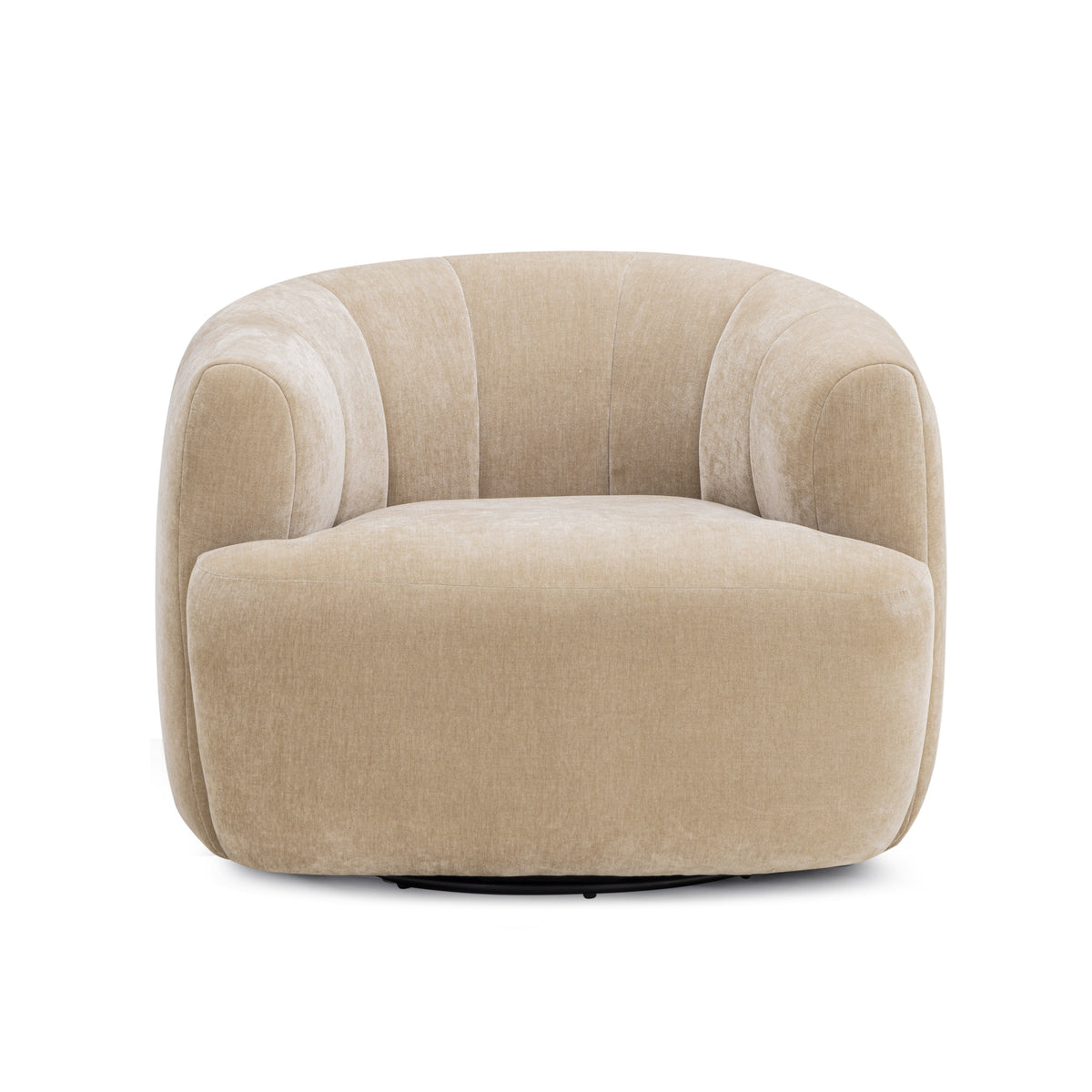 TOV Furniture Jasmine Oat Upcycled Basketweave Swivel Chair