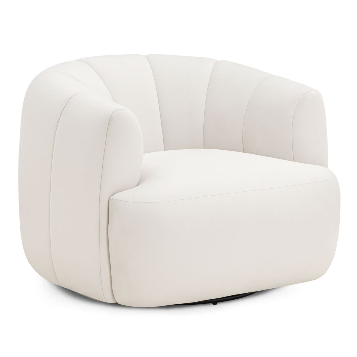 TOV Furniture Jasmine Cream Performance Velvet Swivel Chair in Cream Fabric, primary product view