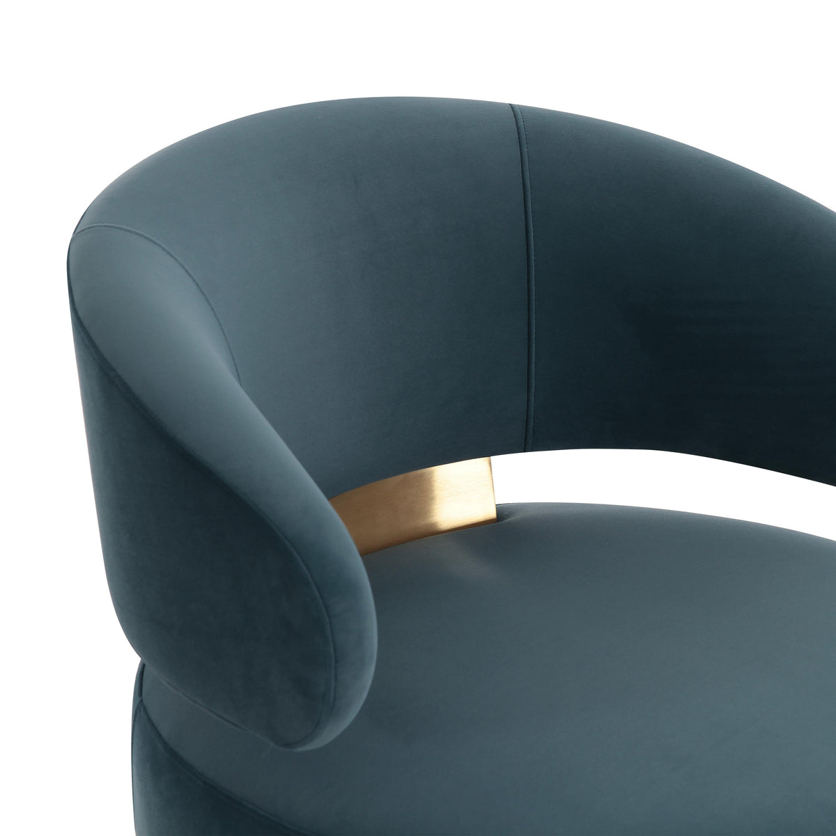TOV Furniture Austin Dark Teal Performance Velvet Swivel Accent Chair