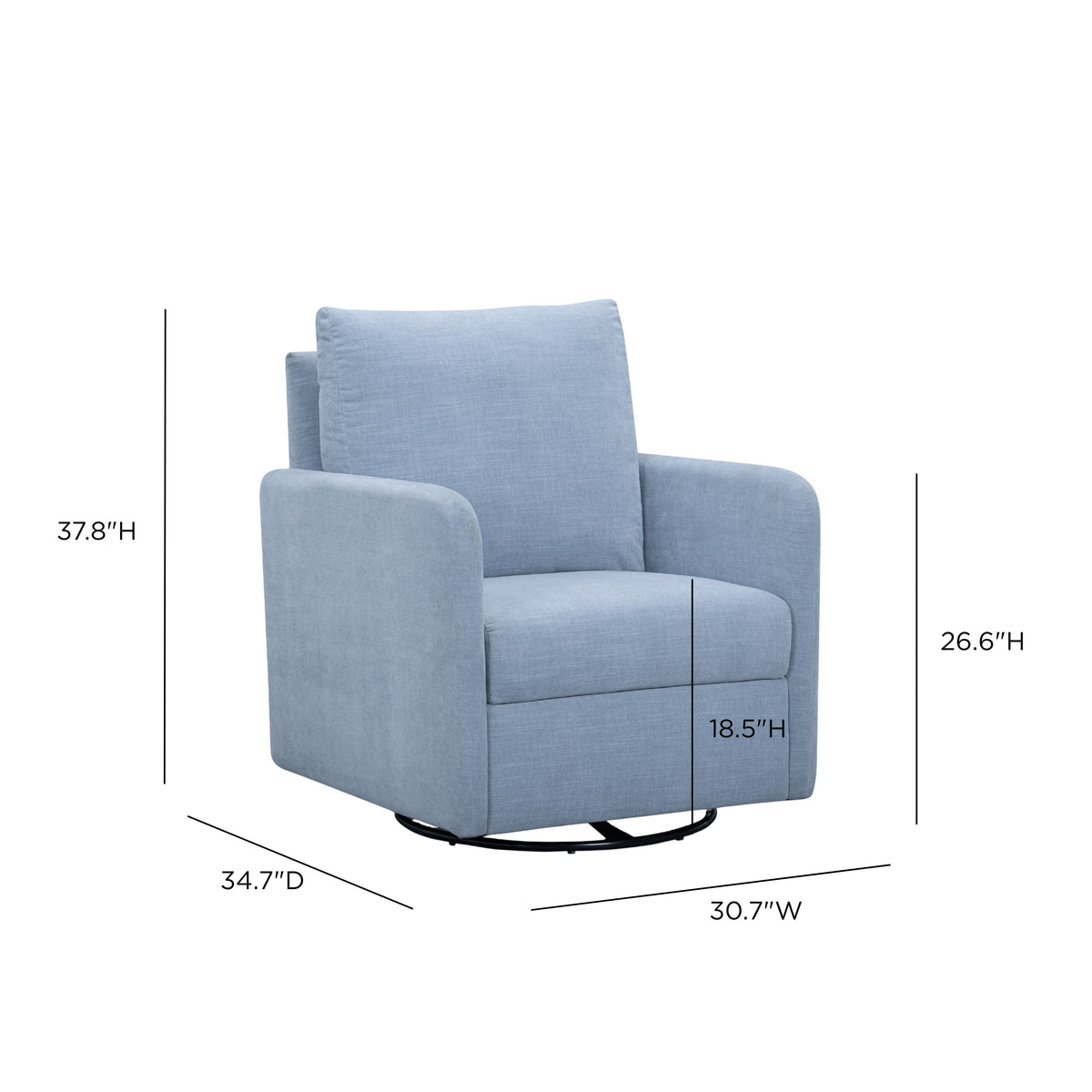 TOV Furniture Nancy Blue Nursing Chair