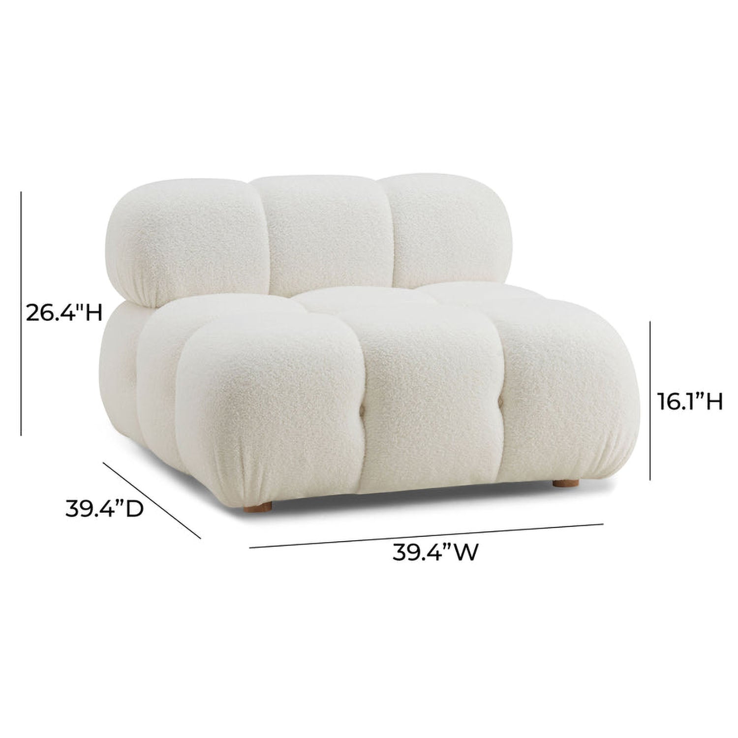 TOV Furniture Calliope Modular Armless Chair