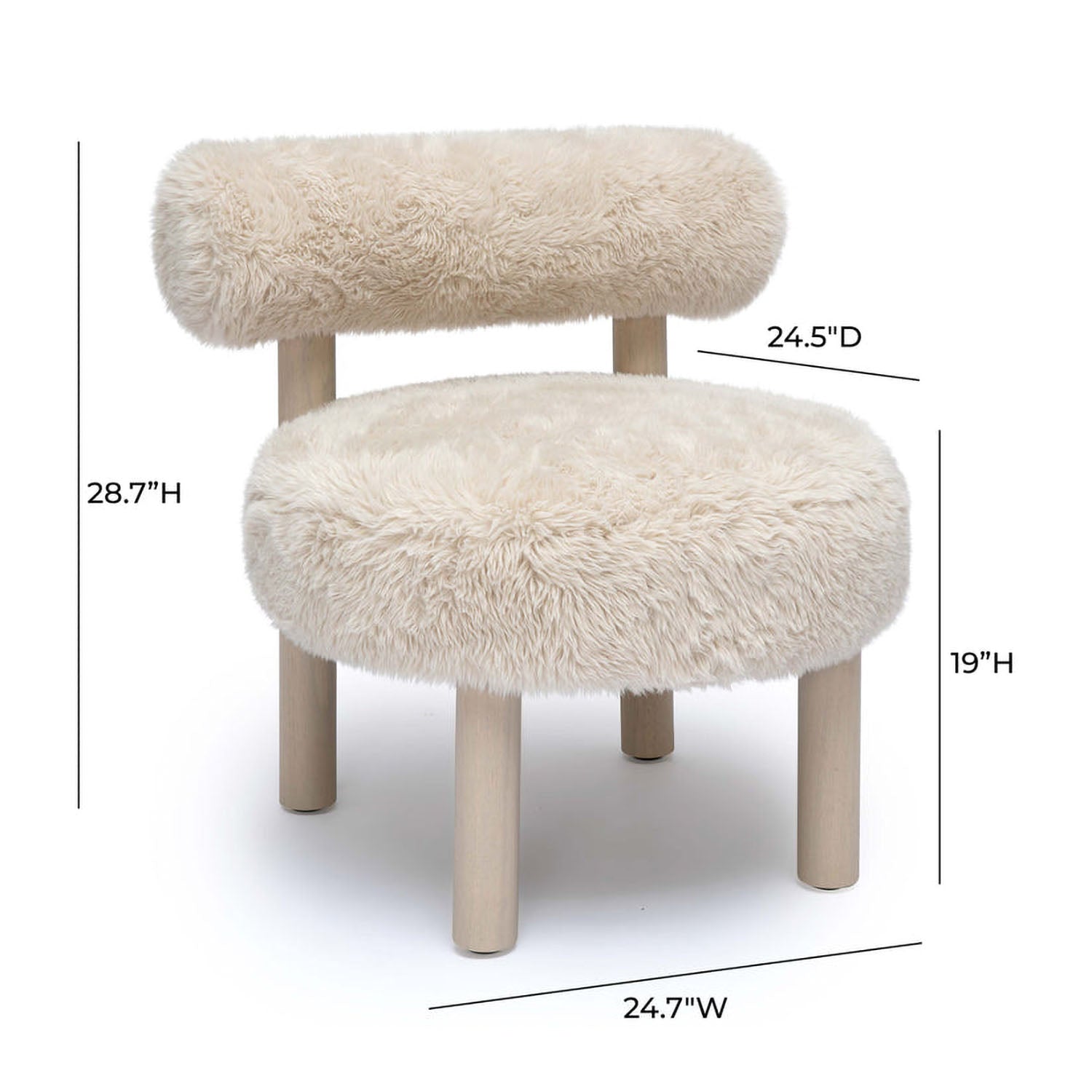 TOV Furniture Carmel Vegan Shearling Accent Chair