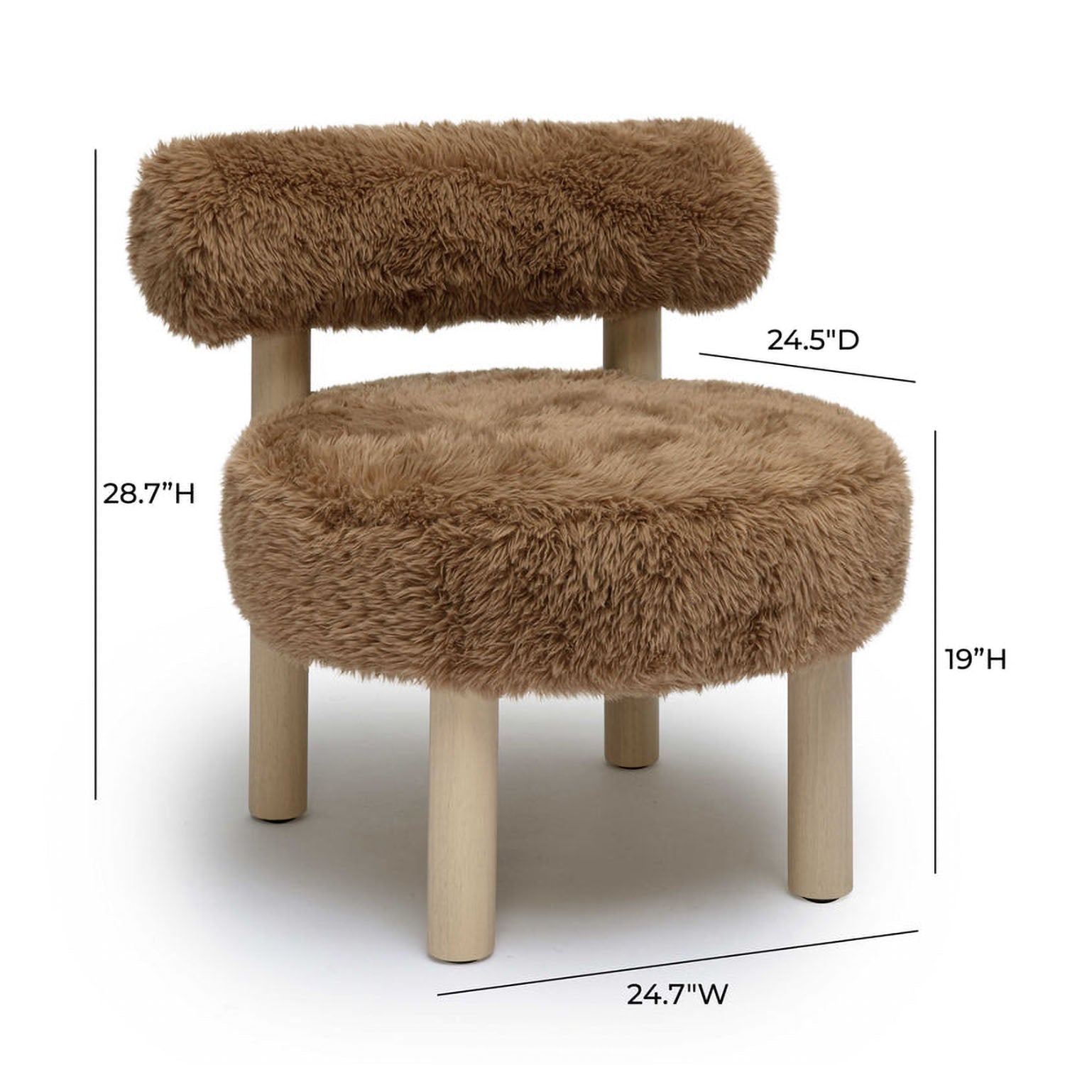 TOV Furniture Carmel Vegan Shearling Accent Chair